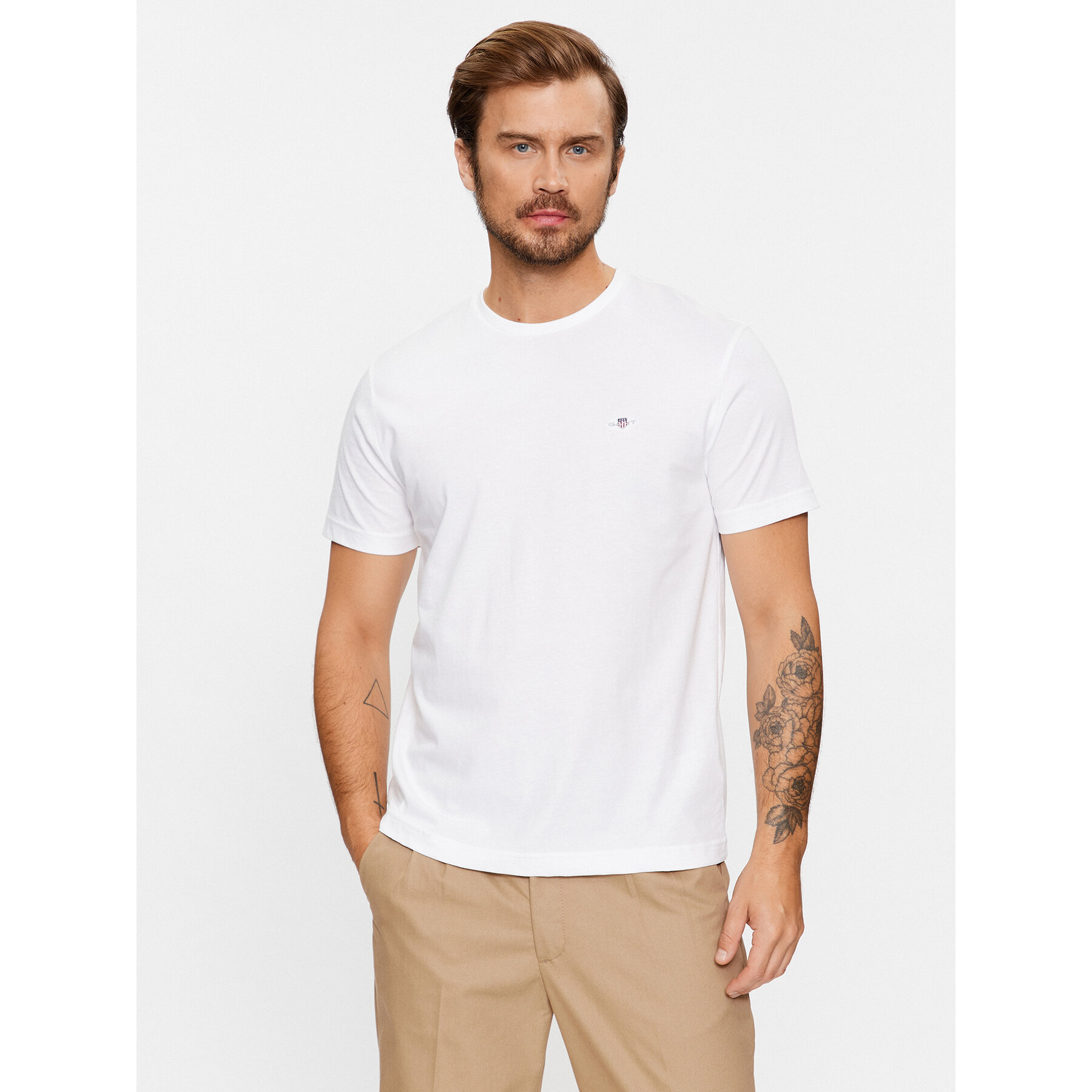Gant T-Shirt Shield 2003184 Λευκό Regular Fit
