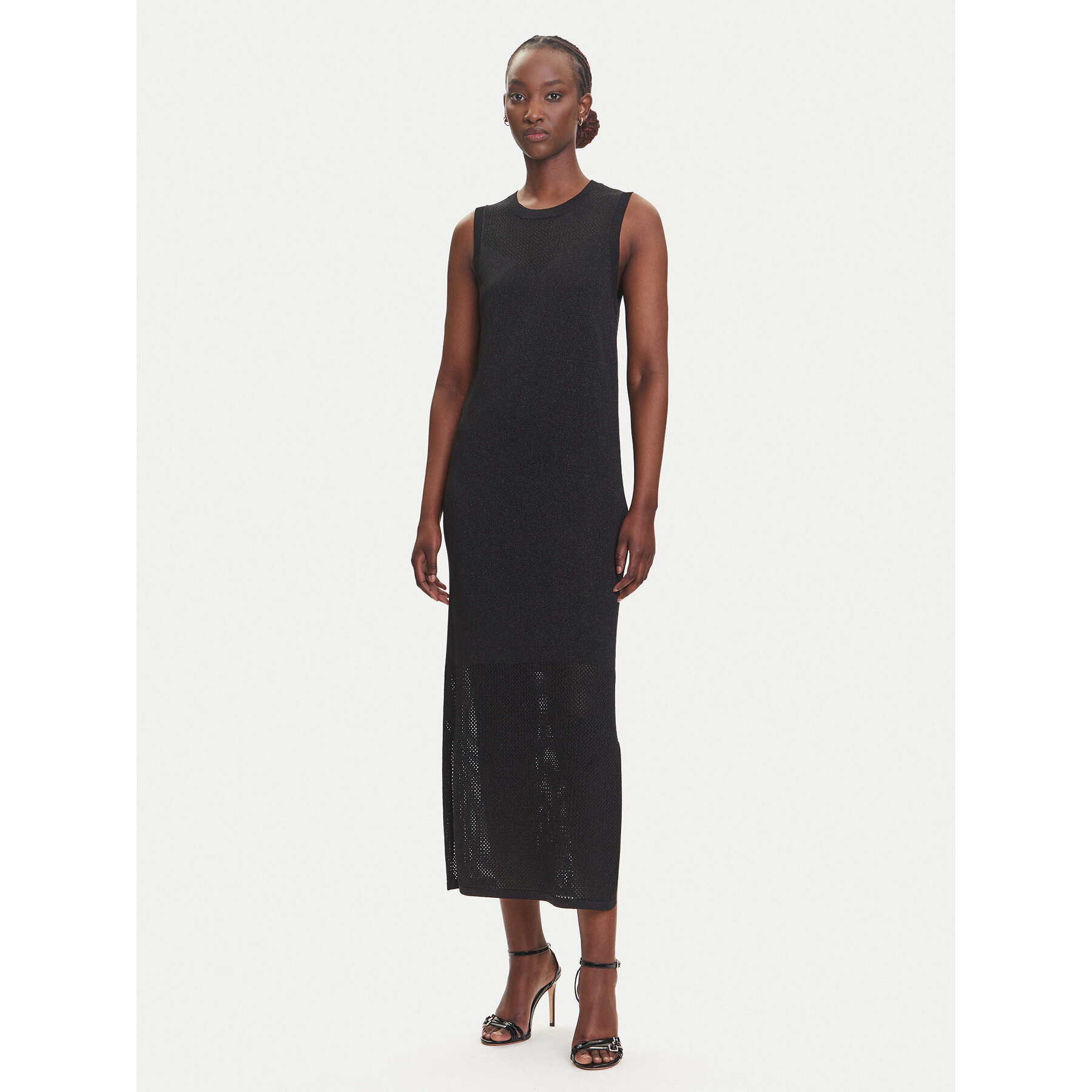 Fracomina Strickkleid FJ25SD5007K420Q7 Schwarz Regular Fit