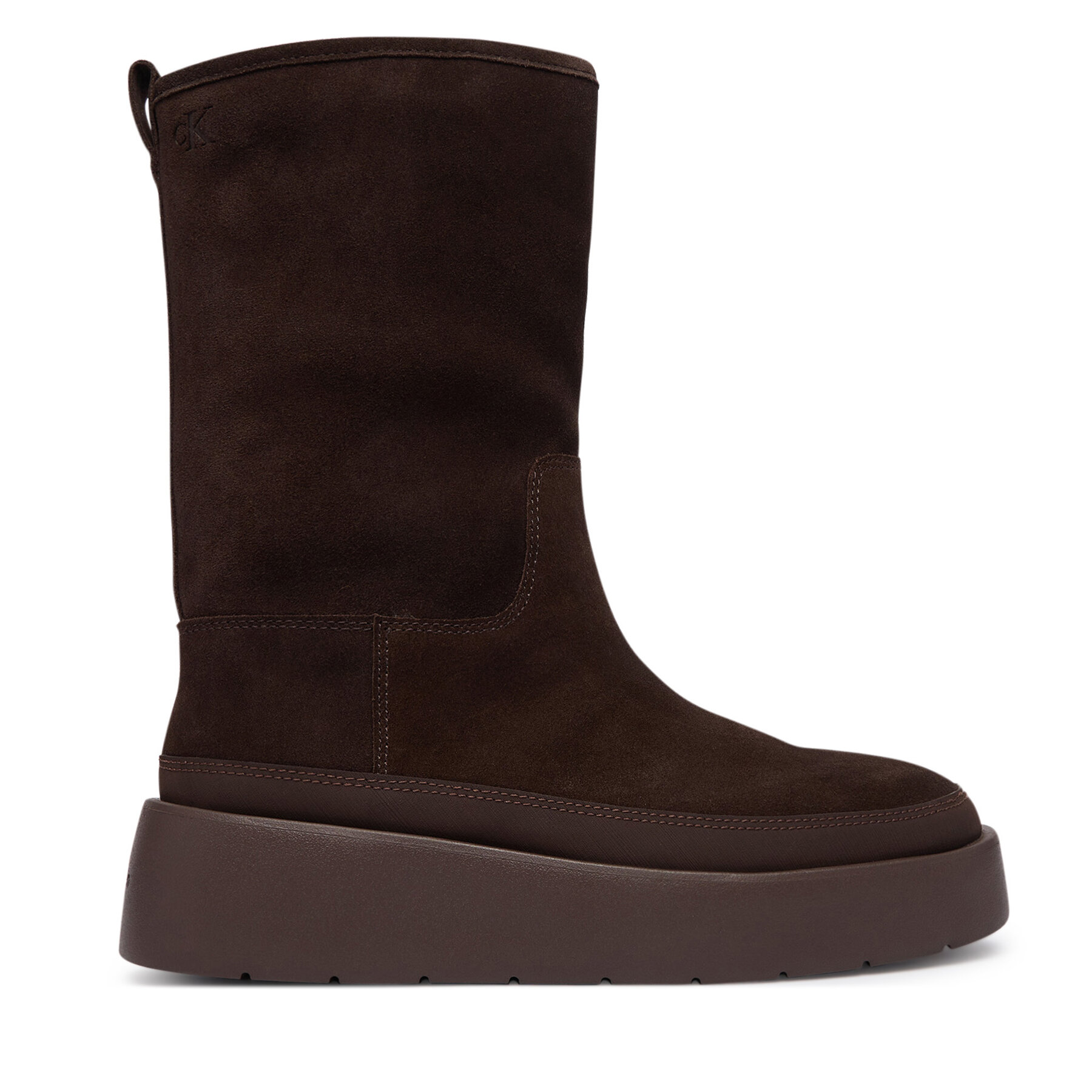 Μπότες Χιονιού Calvin Klein Flatform Mid Boot Suede Wl HW0HW03181 Καφέ