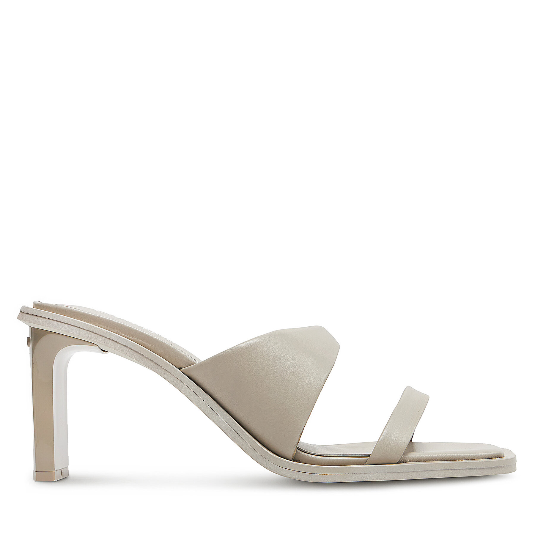 Papucs Calvin Klein Heel Slide 70 Lth HW0HW02072 Bézs