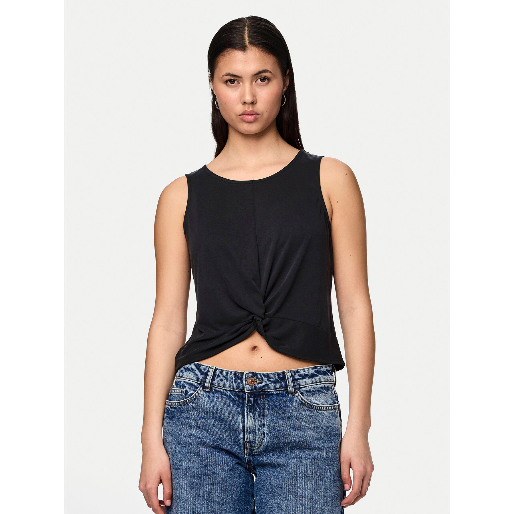 Pieces Top Anora 17149200 Nero Regular Fit