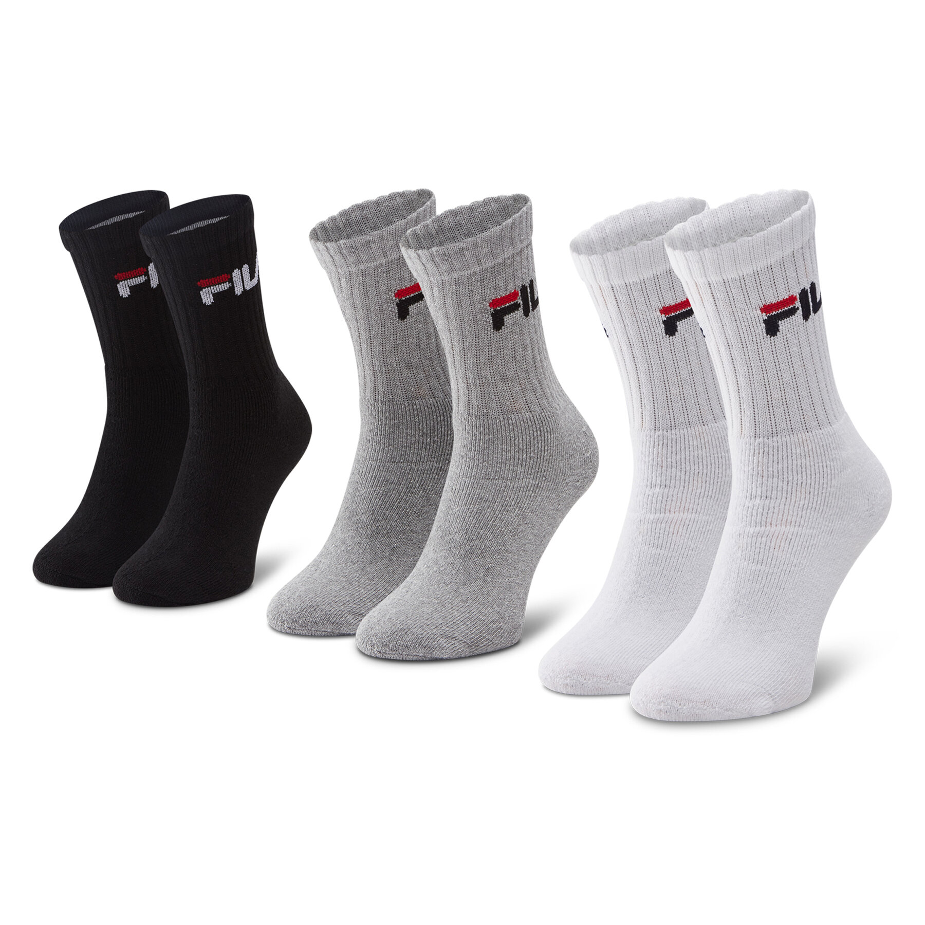 Lot de 3 paires de chaussettes hautes unisexe Fila F9505 Gris