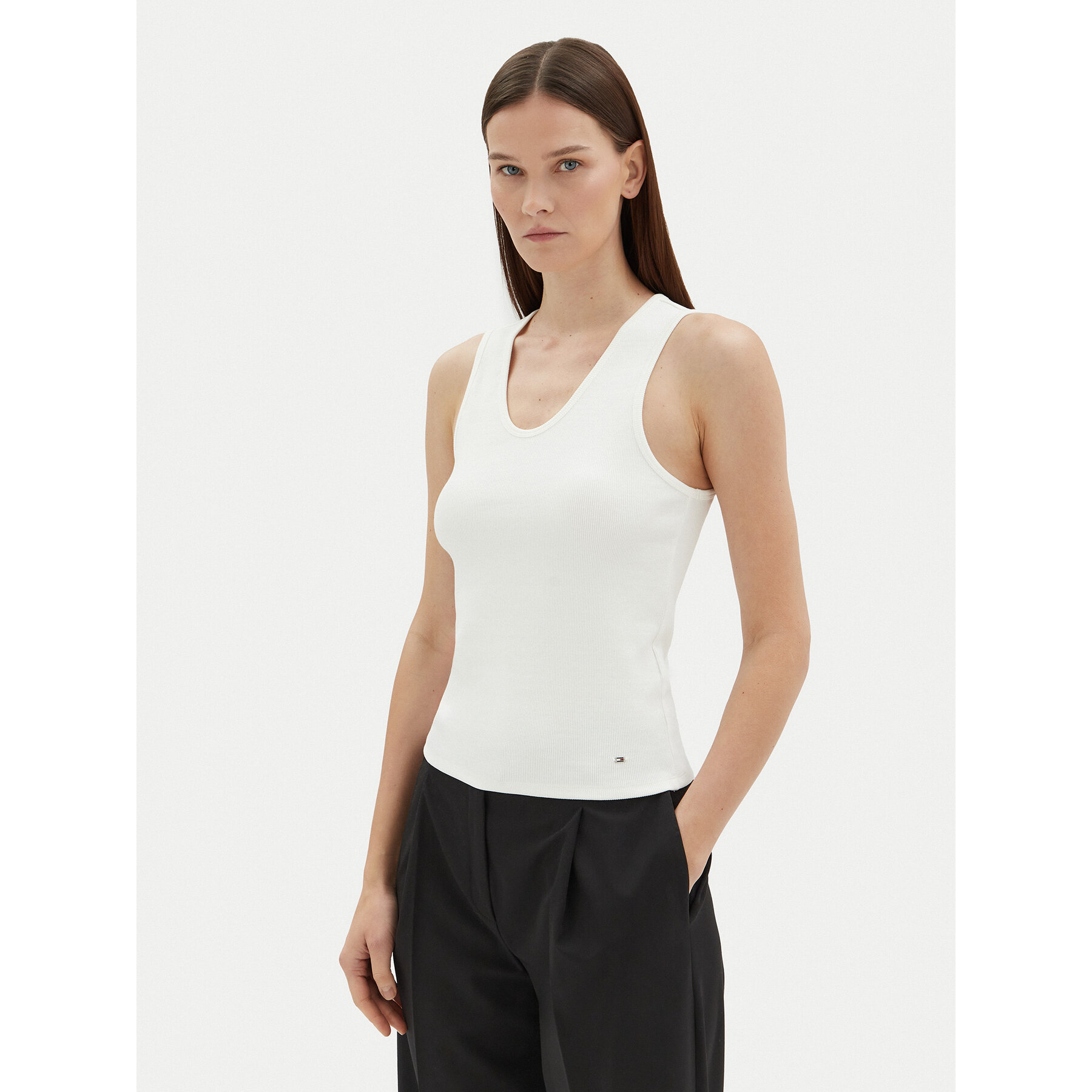 Tommy Hilfiger Felső WW0WW44572 Ekru Slim Fit