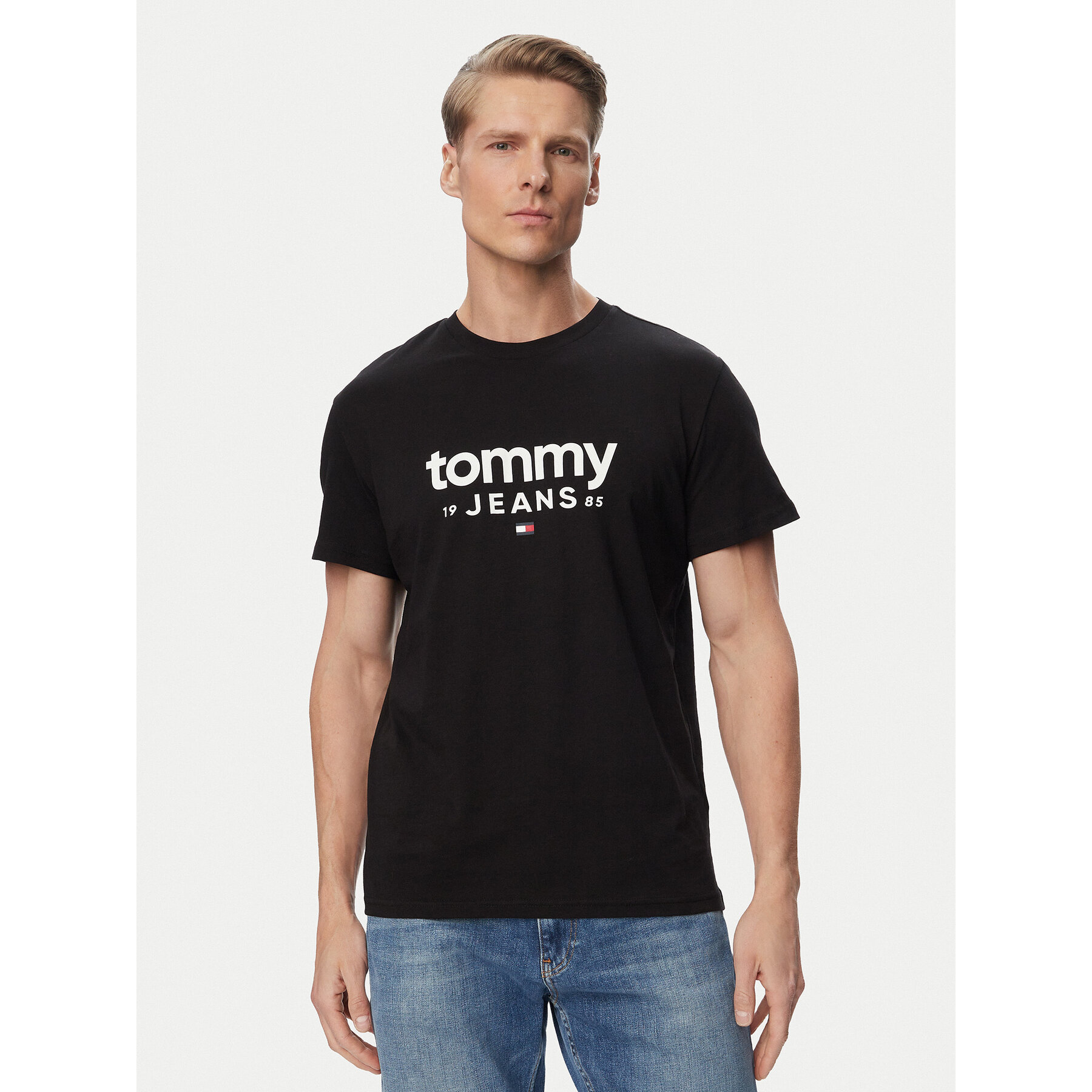 Tommy Jeans T-Shirt Graphic DM0DM23376 Schwarz Slim Fit