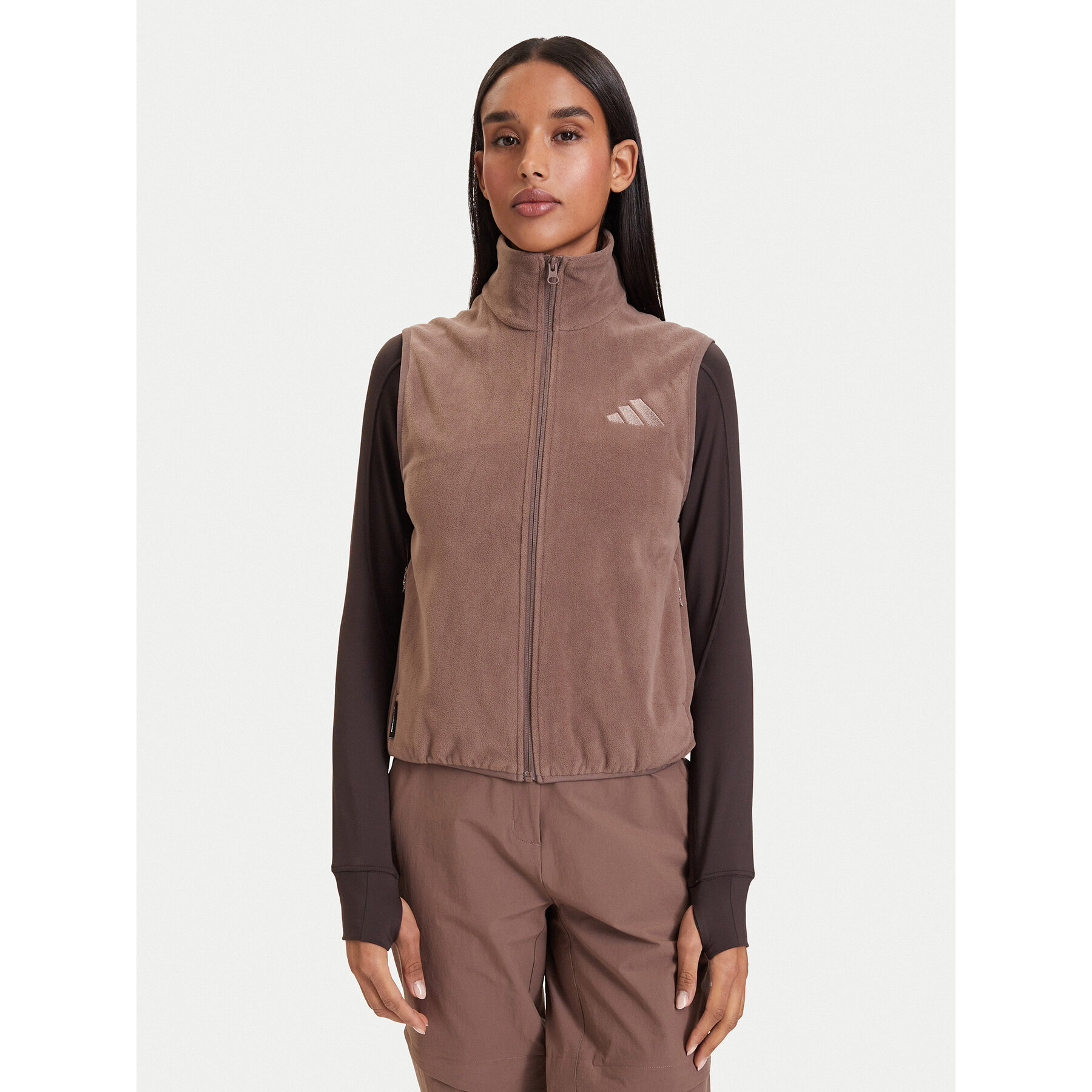 adidas Bodywarmer Terrex Multi Climawarm Full Zip Fleece Vest KQ9121 Braun Regular Fit