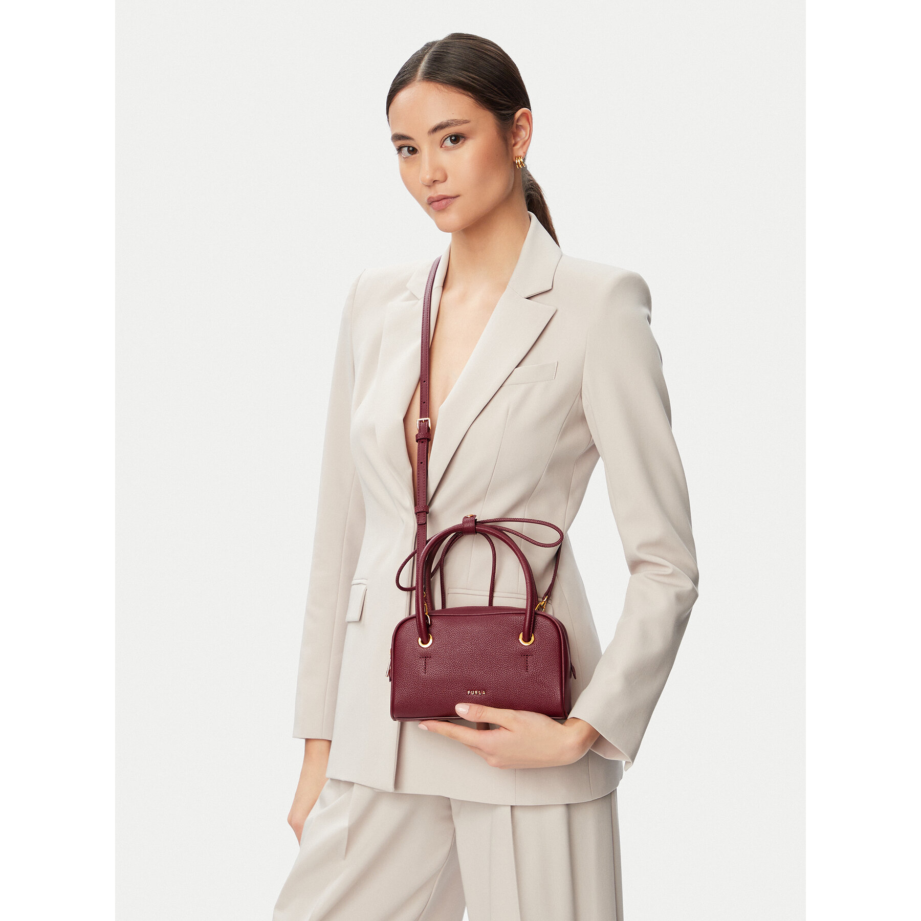 Geantă Furla Poppy Mini WE00915 BX4573 CN 4908S Roșu închis