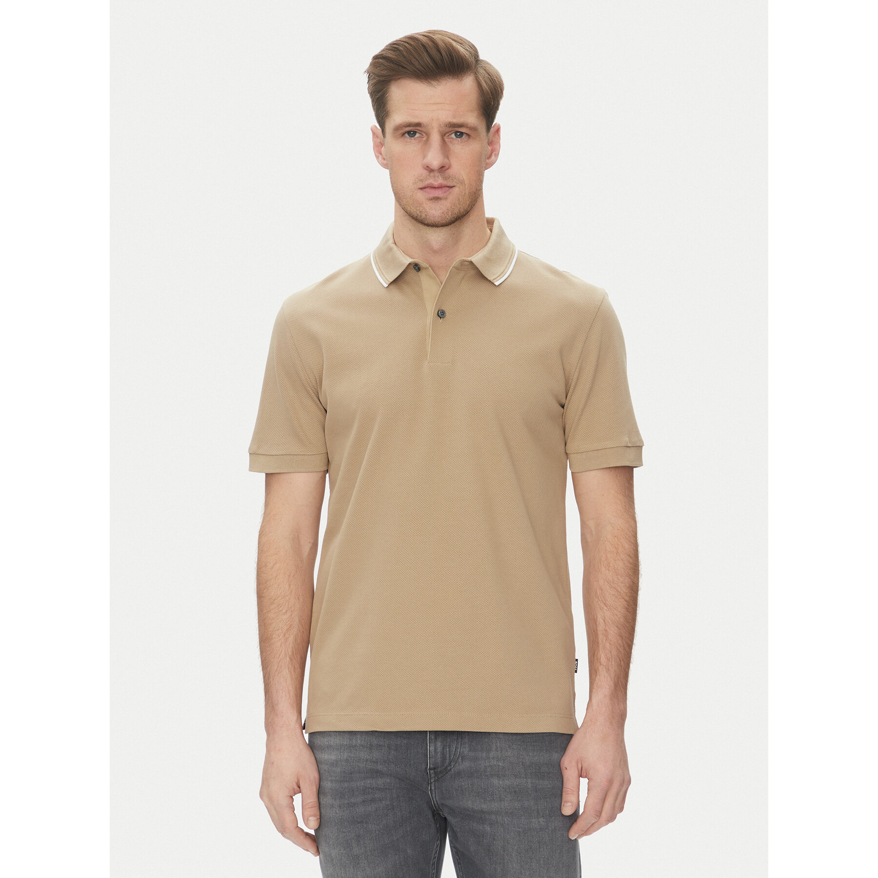 BOSS Polo marškinėliai H-Prout 59 50527650 Smėlio Regular Fit