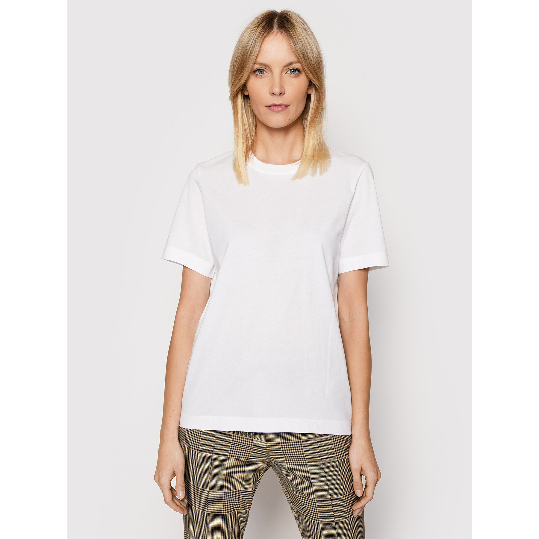 Boss Majica Ecosa 50457259 Bela Relaxed Fit