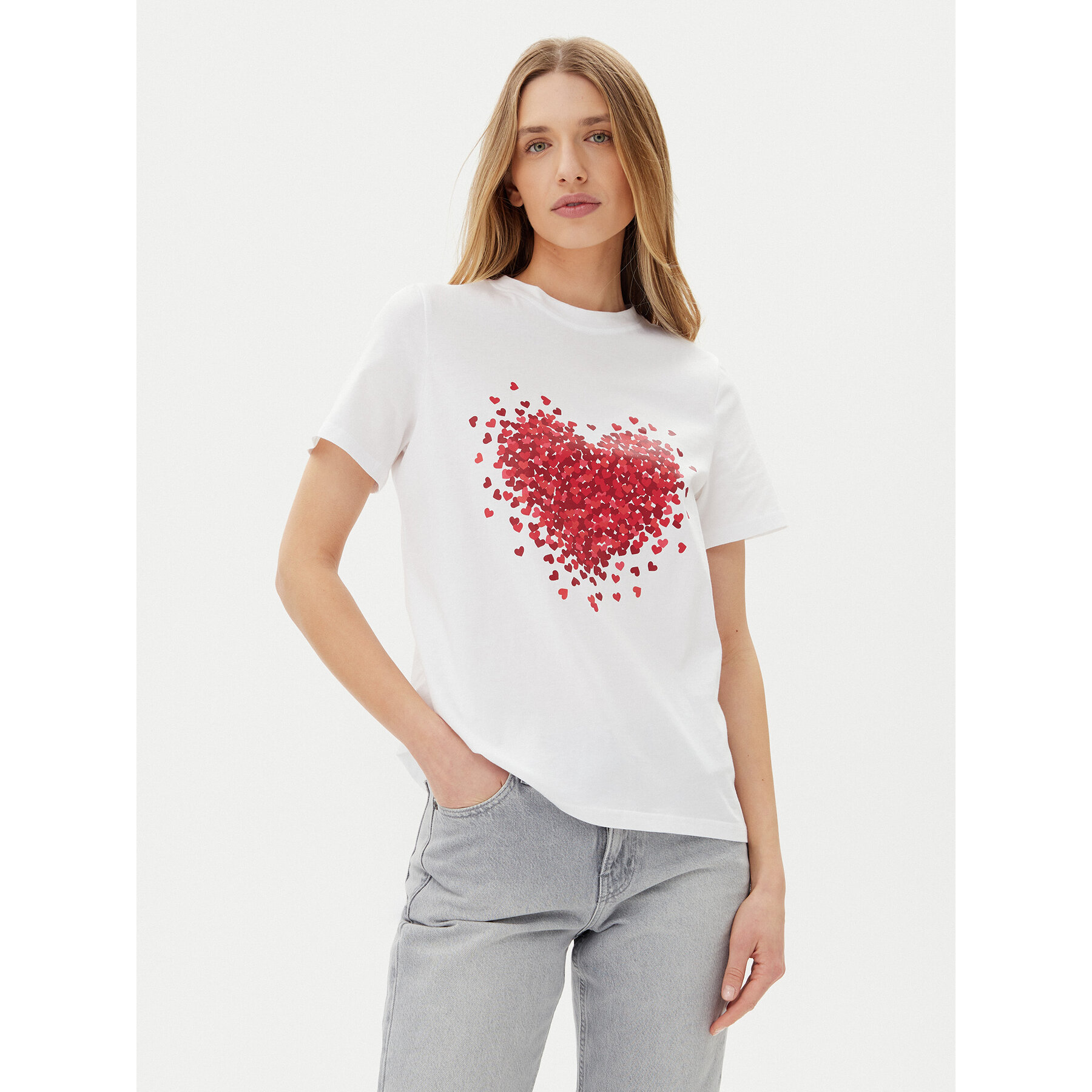 Pieces T-shirt Maria 17155082 Bianco Relaxed Fit