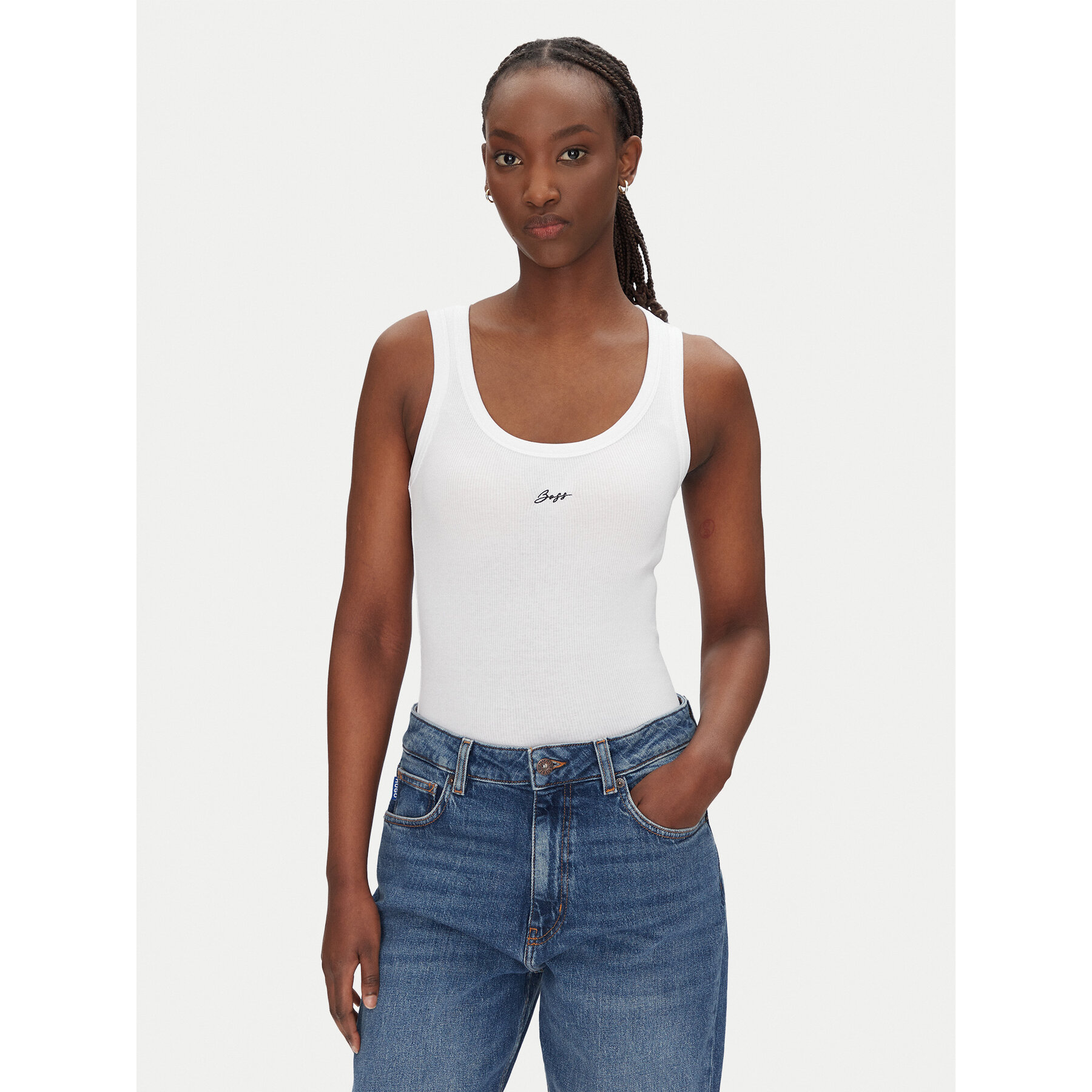 BOSS Felső C_Ematite 50547548 Fehér Slim Fit