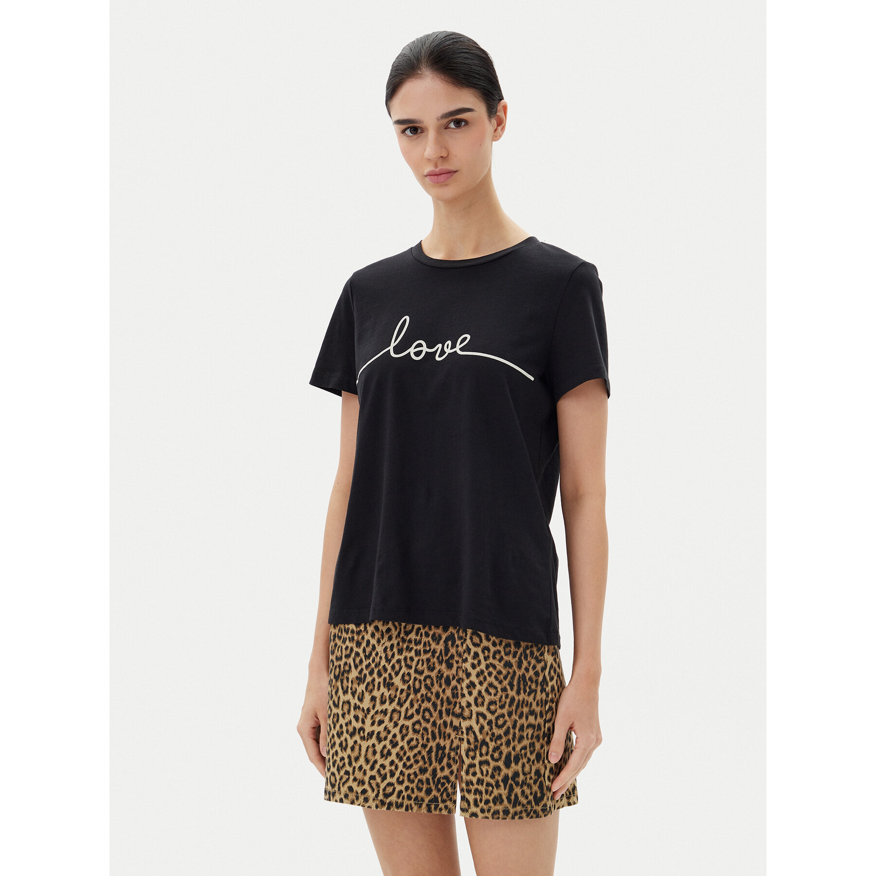 Vero Moda Marškinėliai Kami 10332587 Juoda Relaxed Fit