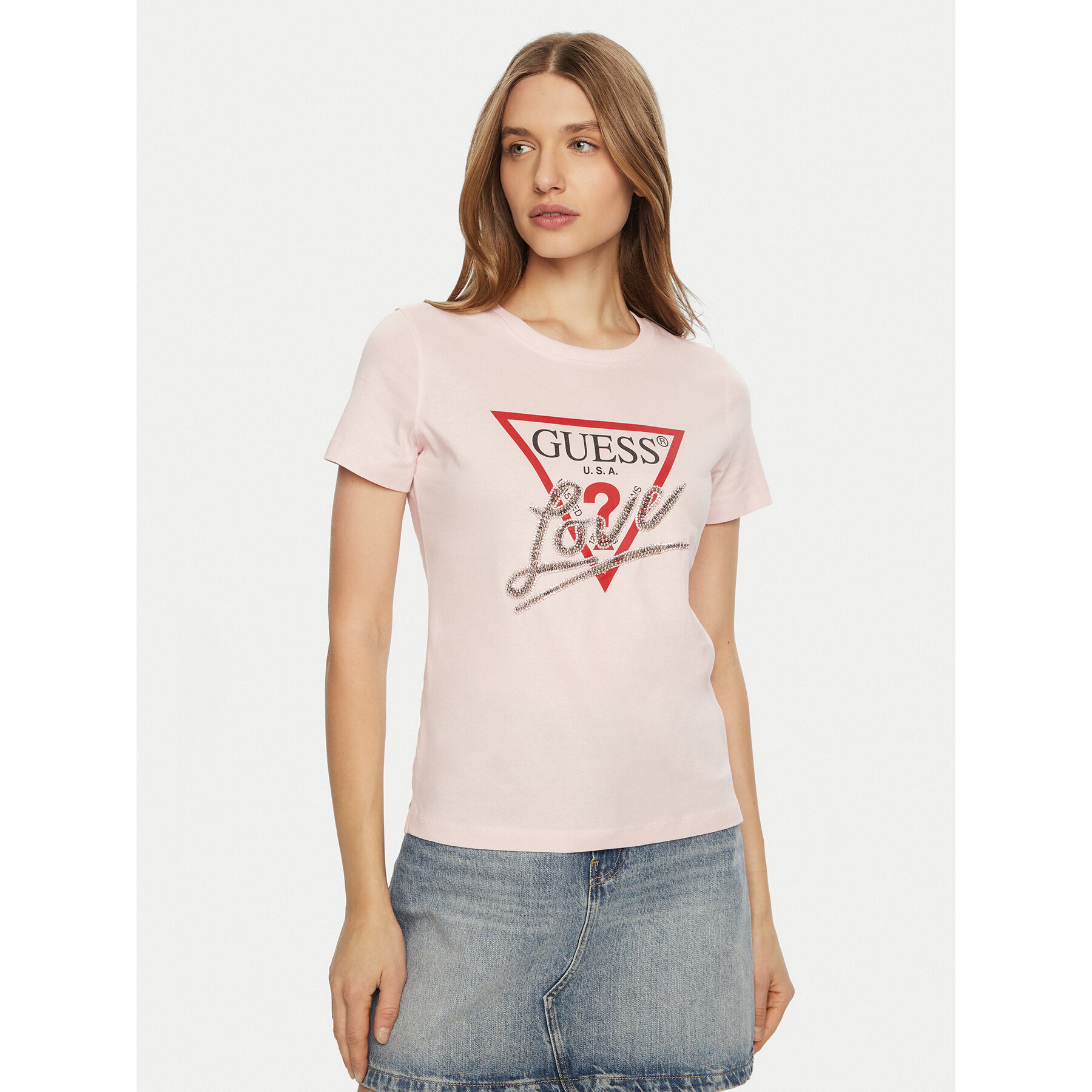 Guess Guess T-Shirt W5RI10 I3Z14 Ροζ Regular Fit