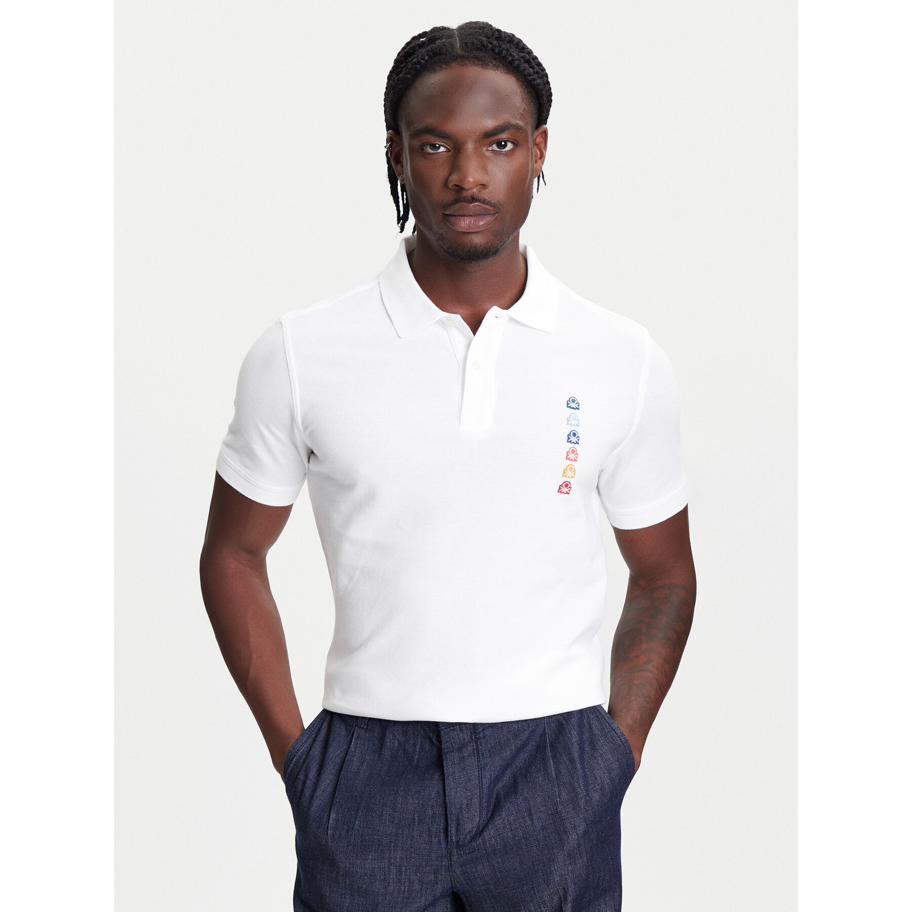United Colors Of Benetton Pólóing 3089U302J Fehér Regular Fit
