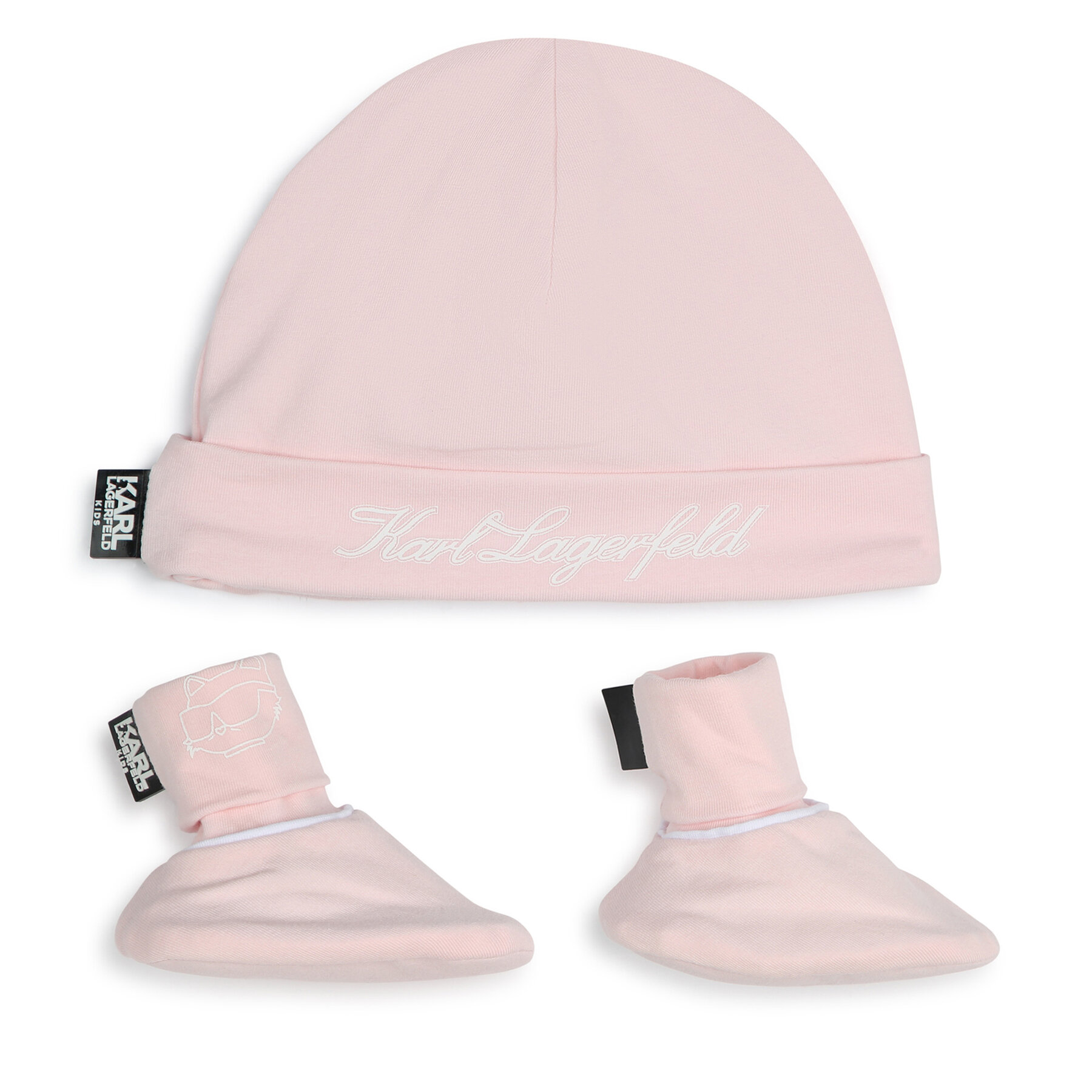 Set căciulă și șosete Karl Lagerfeld Kids Z30180 Roz