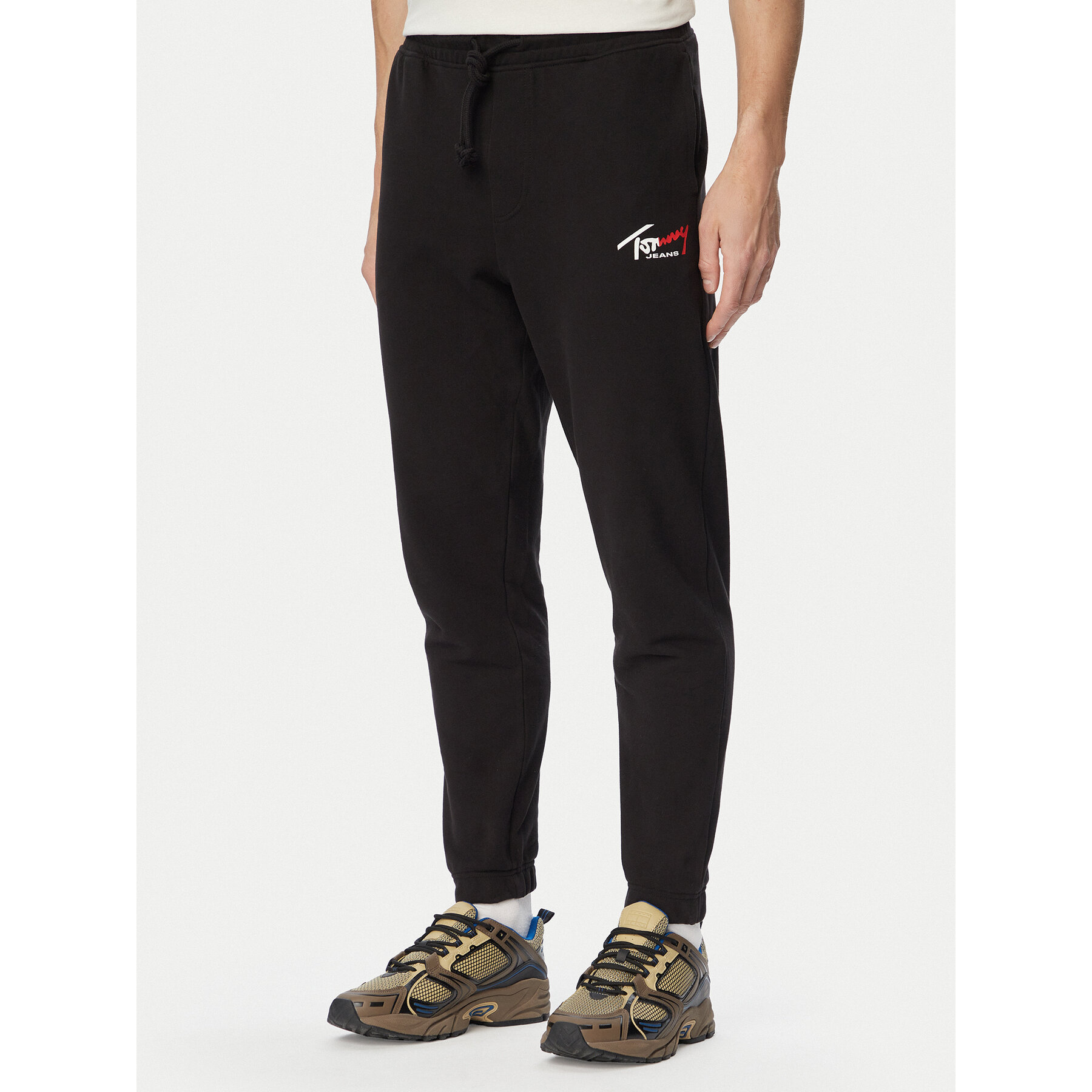 Tommy Jeans Jogginghose DM0DM23903 Schwarz Regular Fit