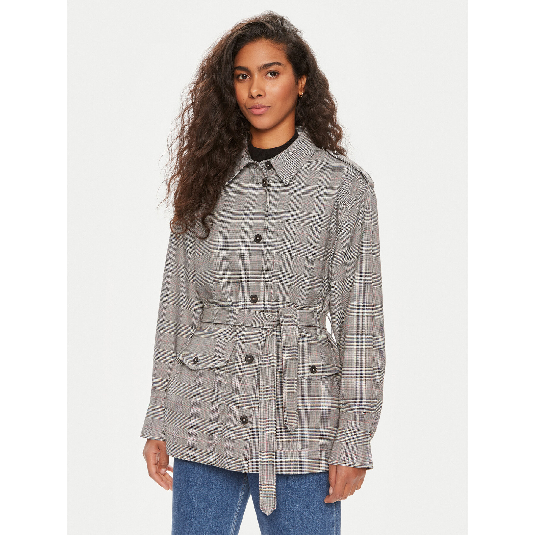 Tommy Hilfiger Hemdjacke WW0WW43316 Grau Regular Fit