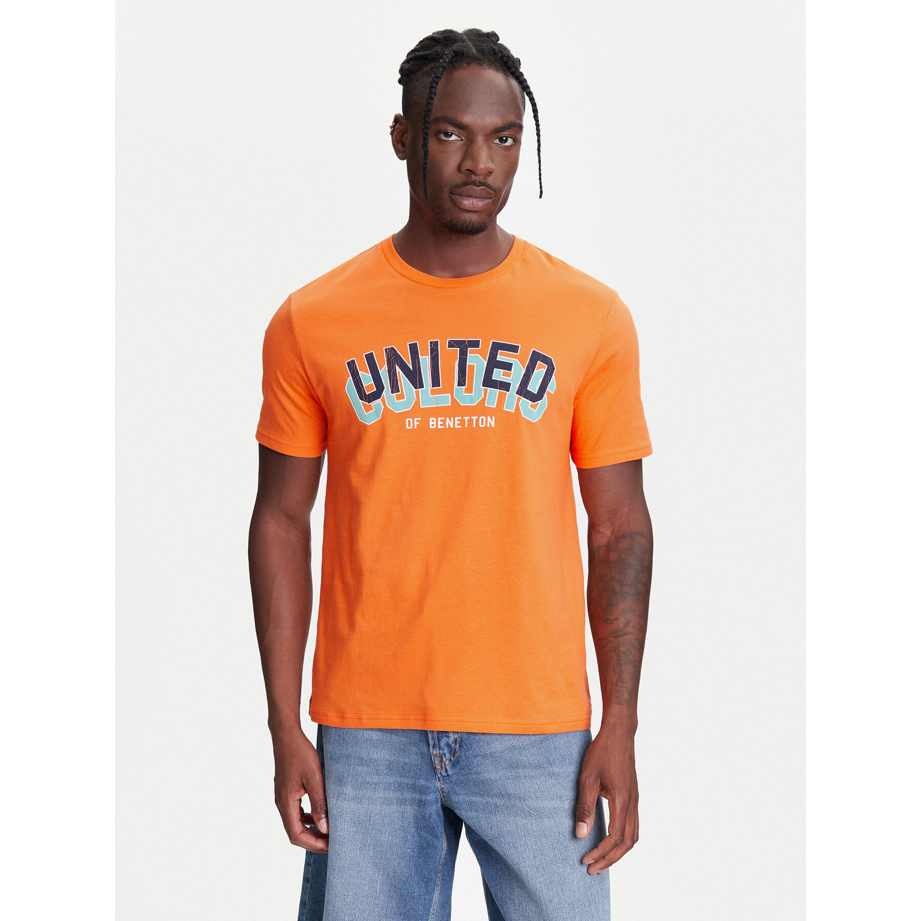 United Colors Of Benetton Póló 3I1XU1096 Narancssárga Regular Fit