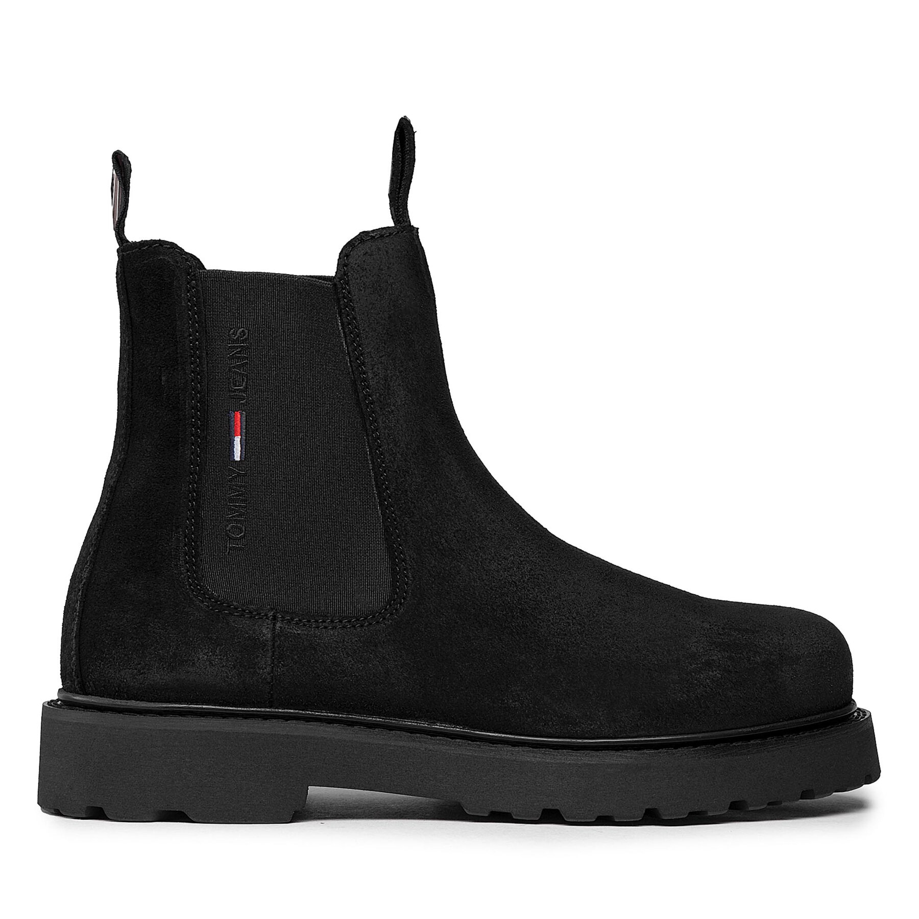Męskie Sztyblety Tommy Jeans, Rozmiar 41 Czarny Suede Chelsea Boot EM0EM00829
