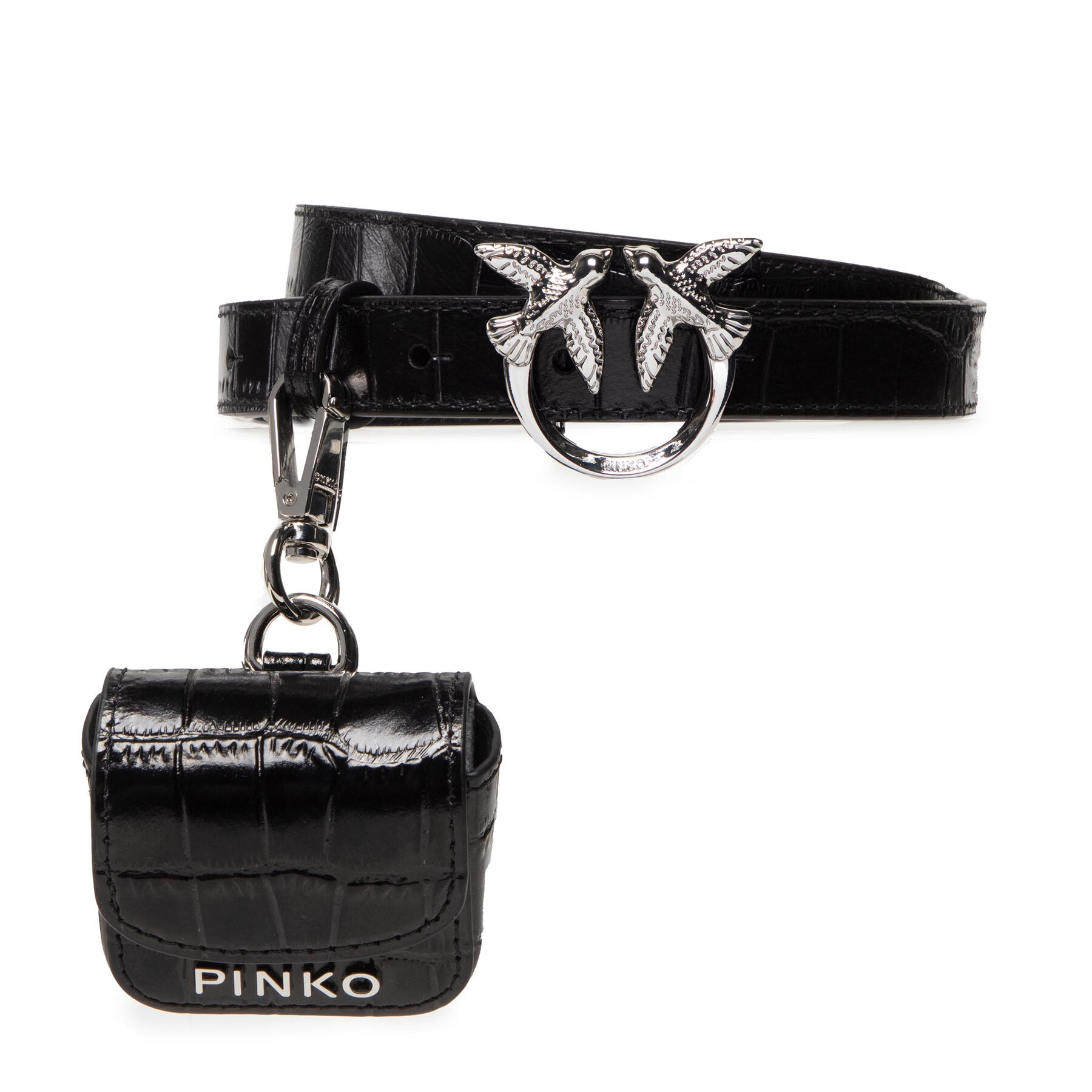 Curea de Damă Pinko Brevis H2 Belt 1H2140 A03I Nero Limousine/Shiny Nickel Z99N