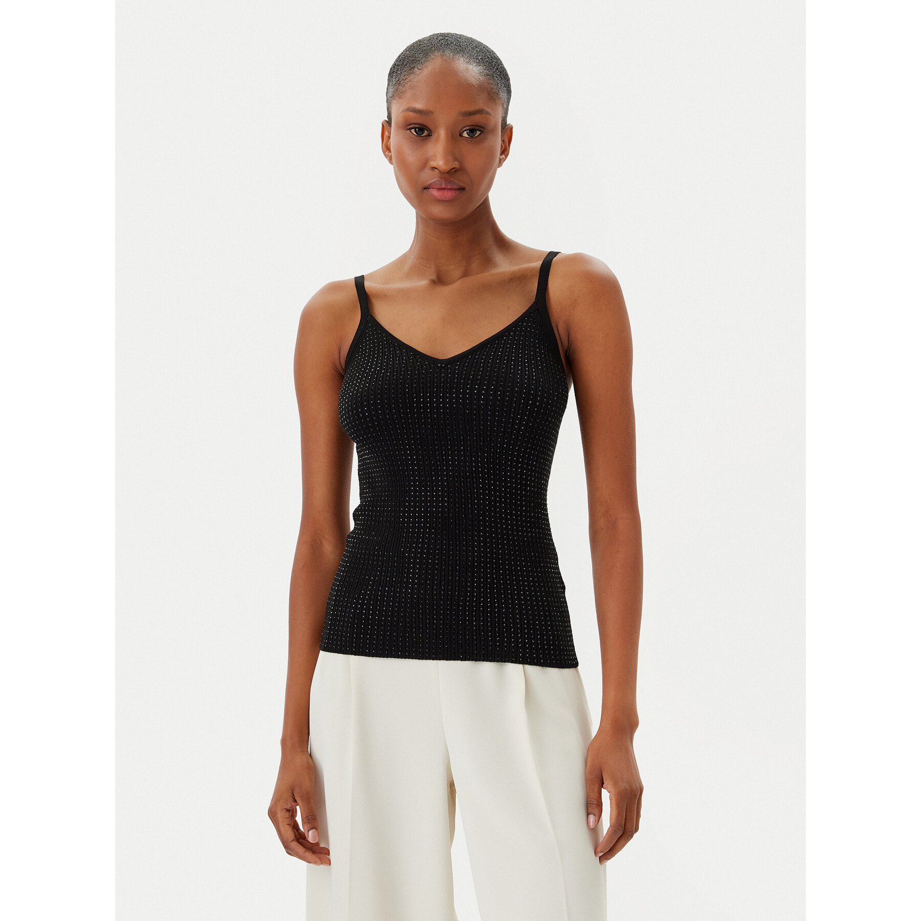 Fracomina Top FR25ST4006K410J9 Nero Slim Fit