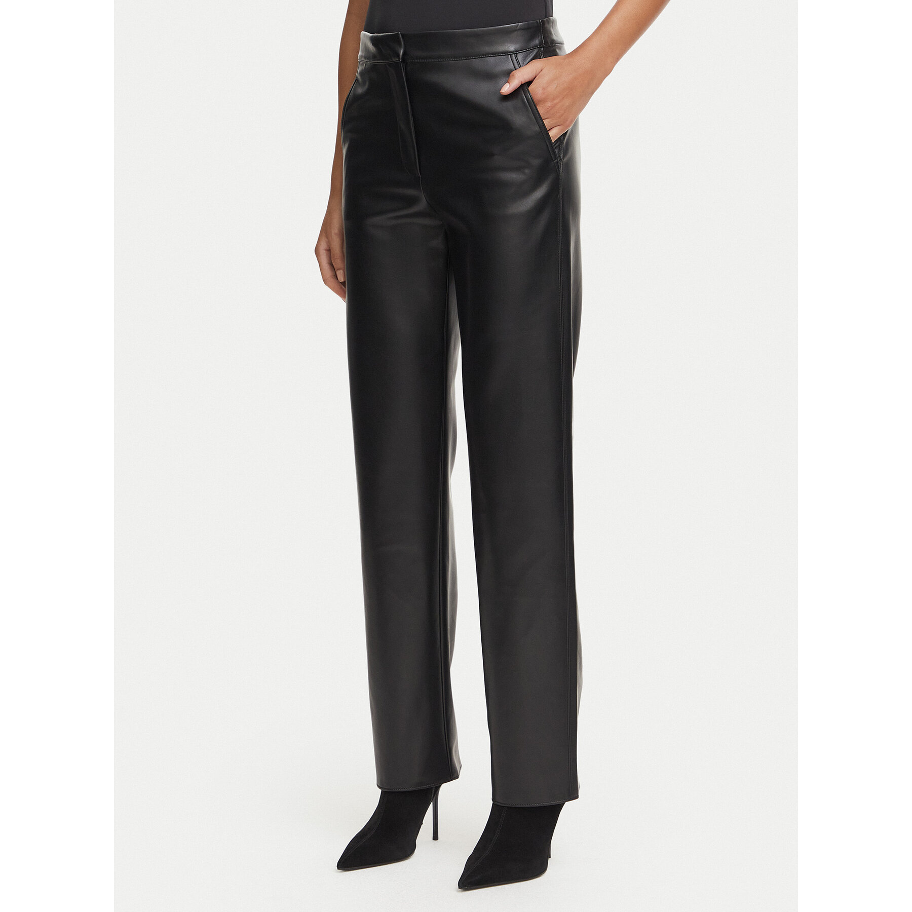 Marella Hose aus Kunstleder Palude 2623786012 Schwarz Regular Fit