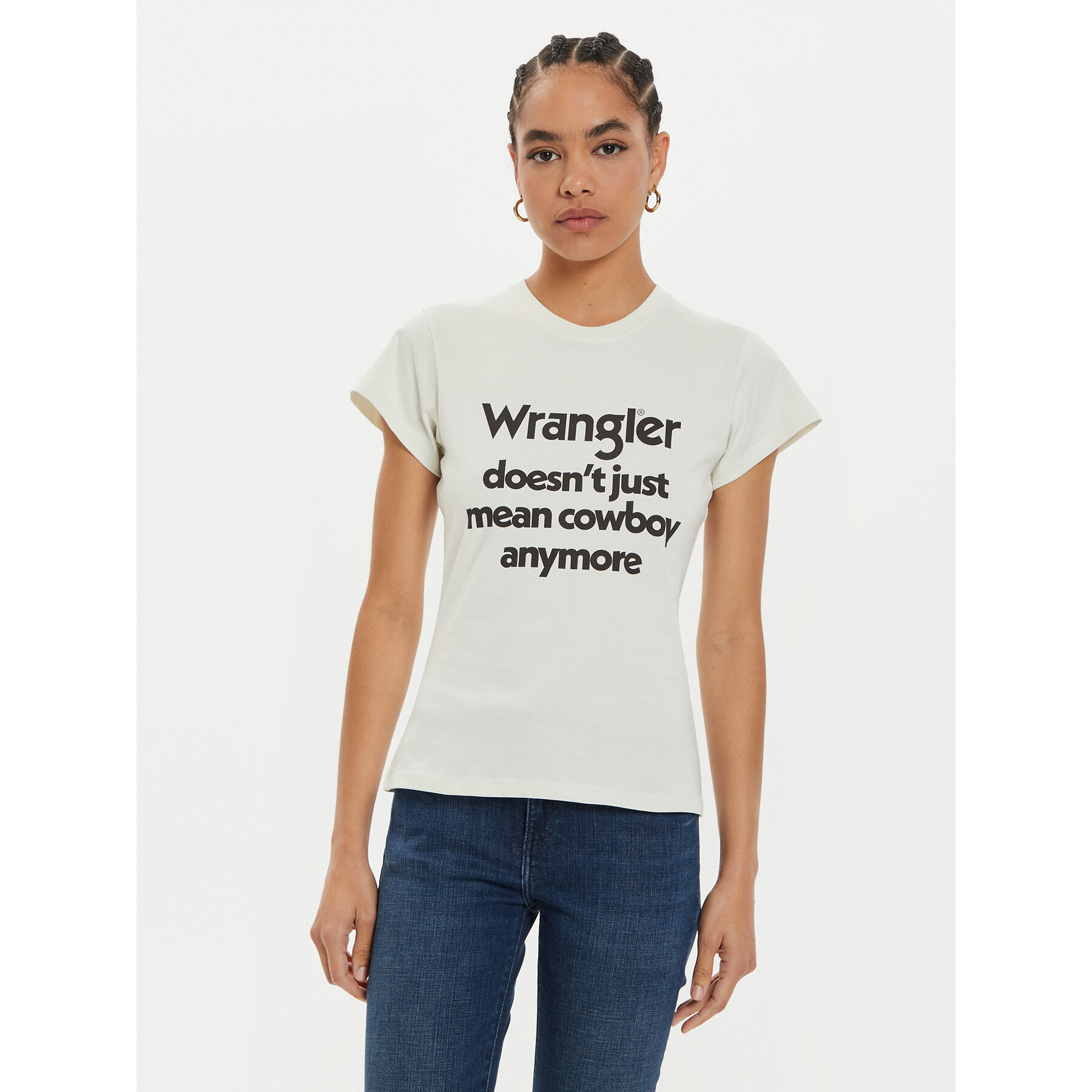 Wrangler T-shirt Shrunken Band 112356451 Bianco Slim Fit
