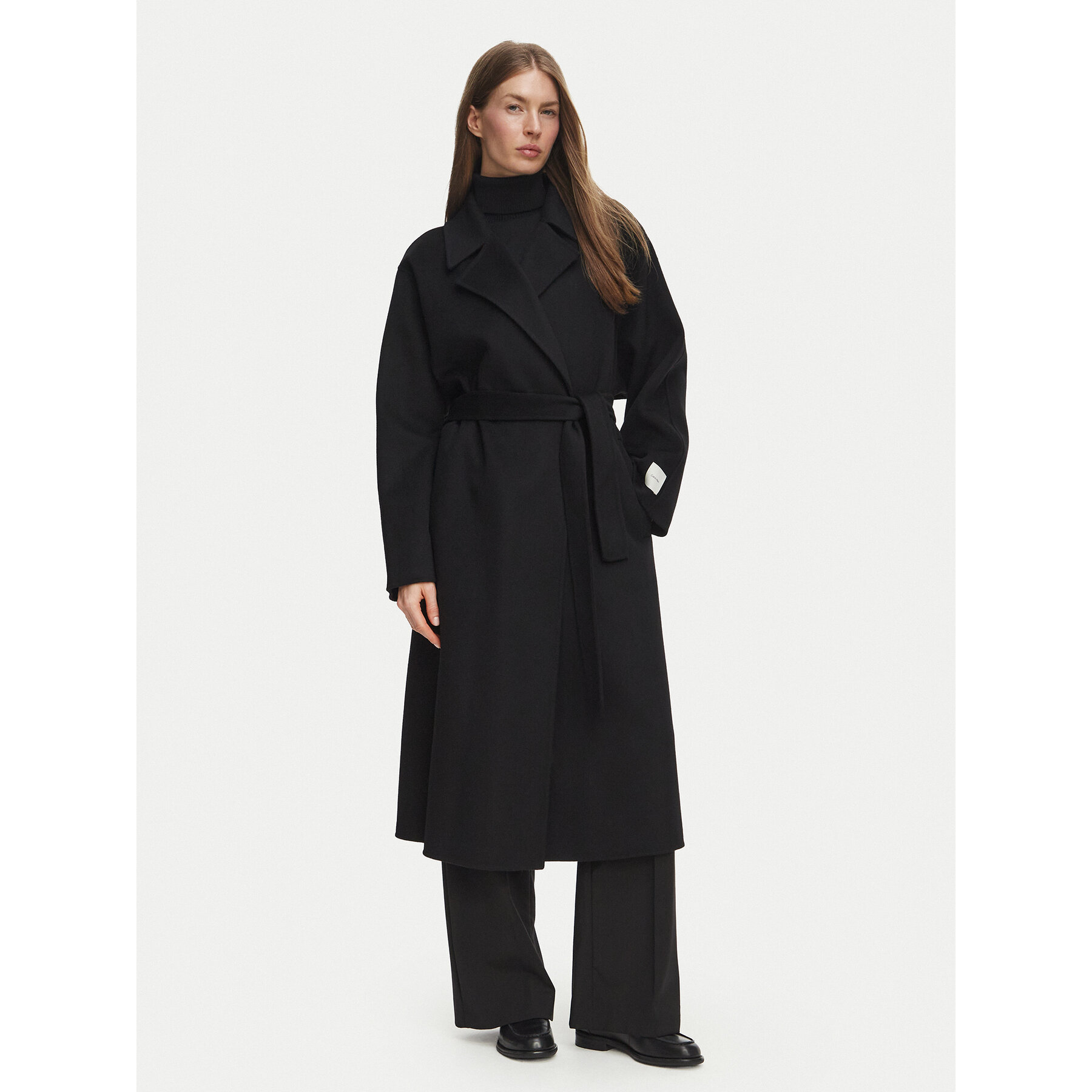 Calvin Klein Wollmantel Hero LV040WL571 Schwarz Regular Fit