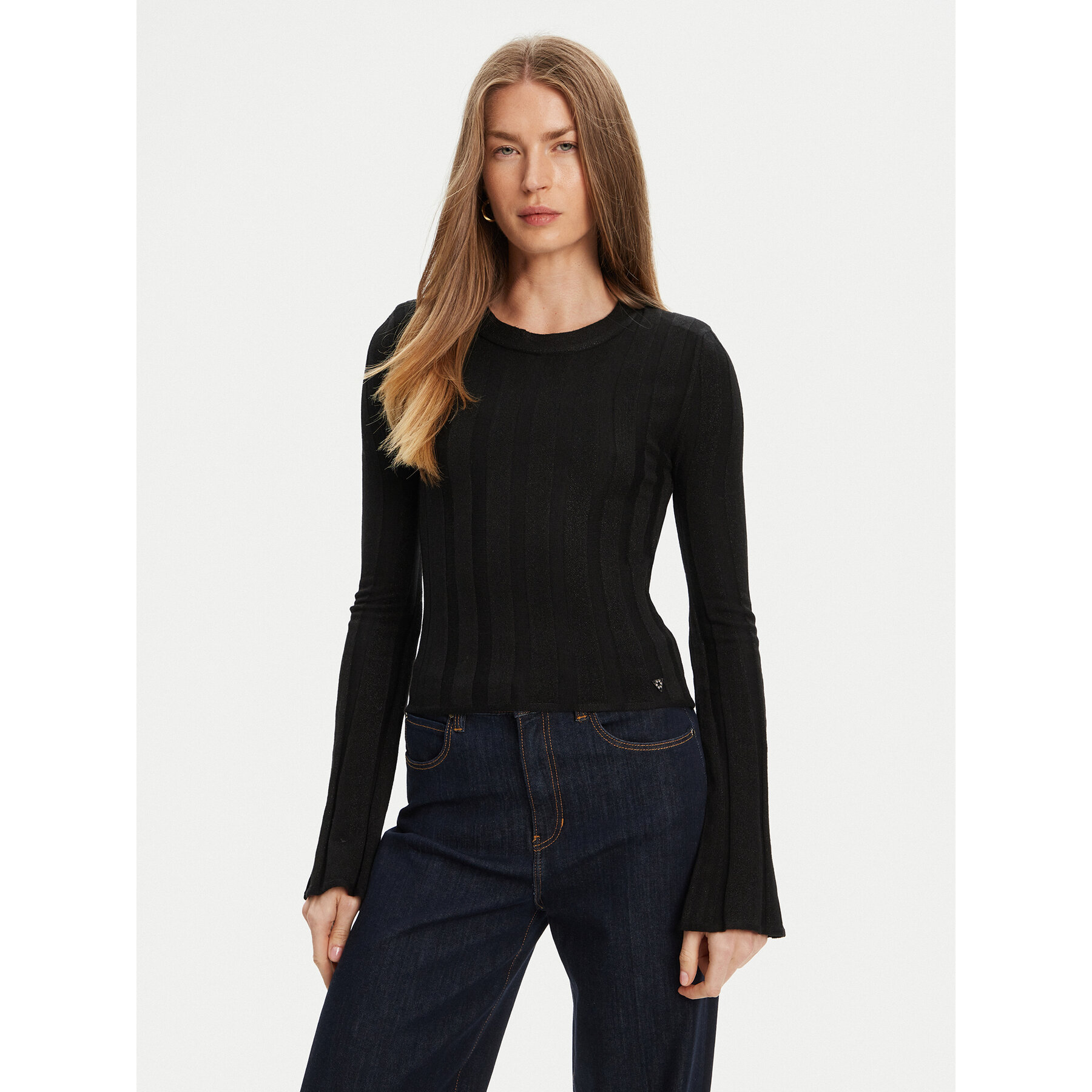 Guess Pullover W5YR13 Z3OT0 Schwarz Regular Fit