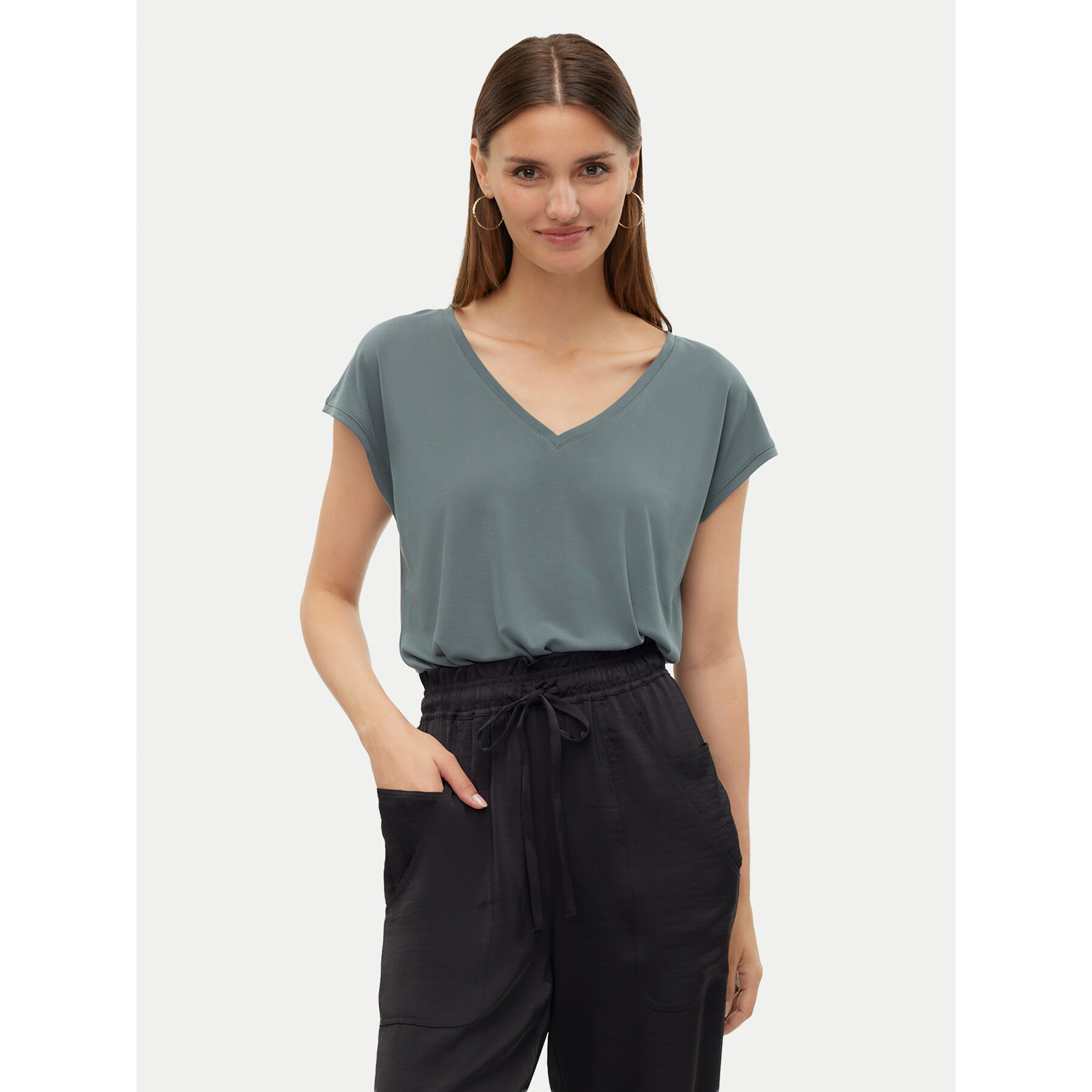 Vero Moda T-shirt Filli 10247666 Zelena Relaxed Fit