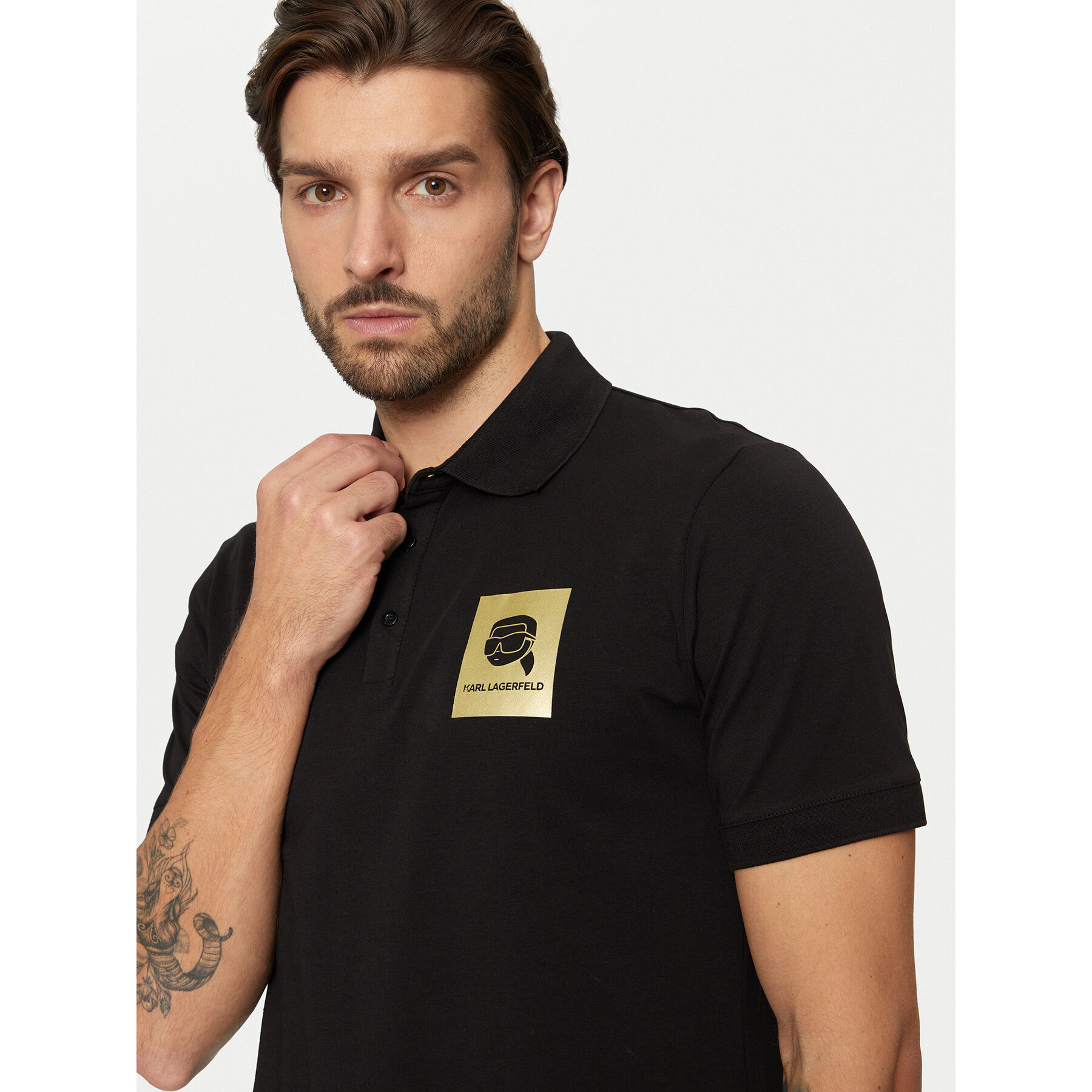 KARL LAGERFELD Pólóing 745460 551235 Fekete Regular Fit