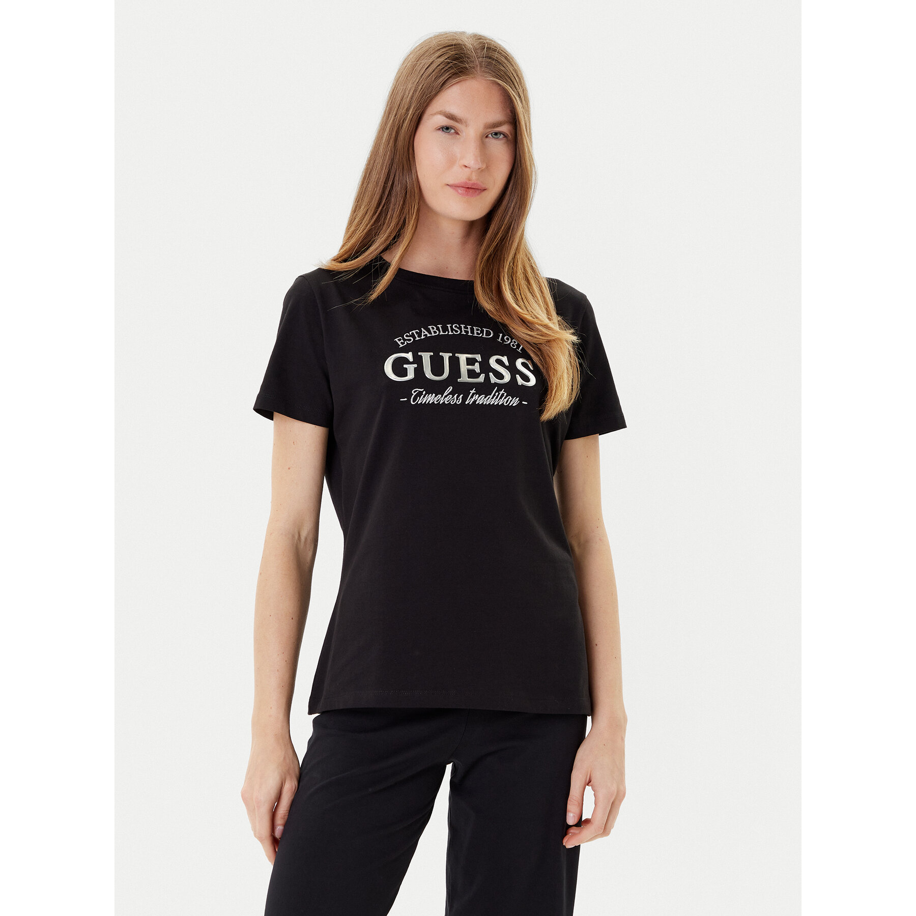 Guess Póló V5YI12 J1314 Fekete Regular Fit