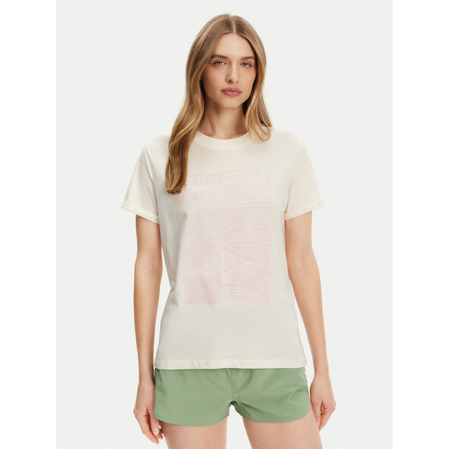 Roxy Roxy T-Shirt ERJZT05911 Εκρού Regular Fit