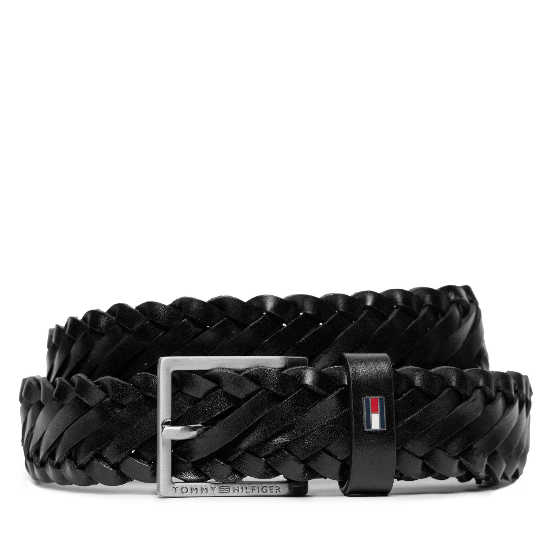 Curea pentru Bărbați Tommy Hilfiger Oliver 3.0 Leather Braid Dc AM0AM12068 Negru