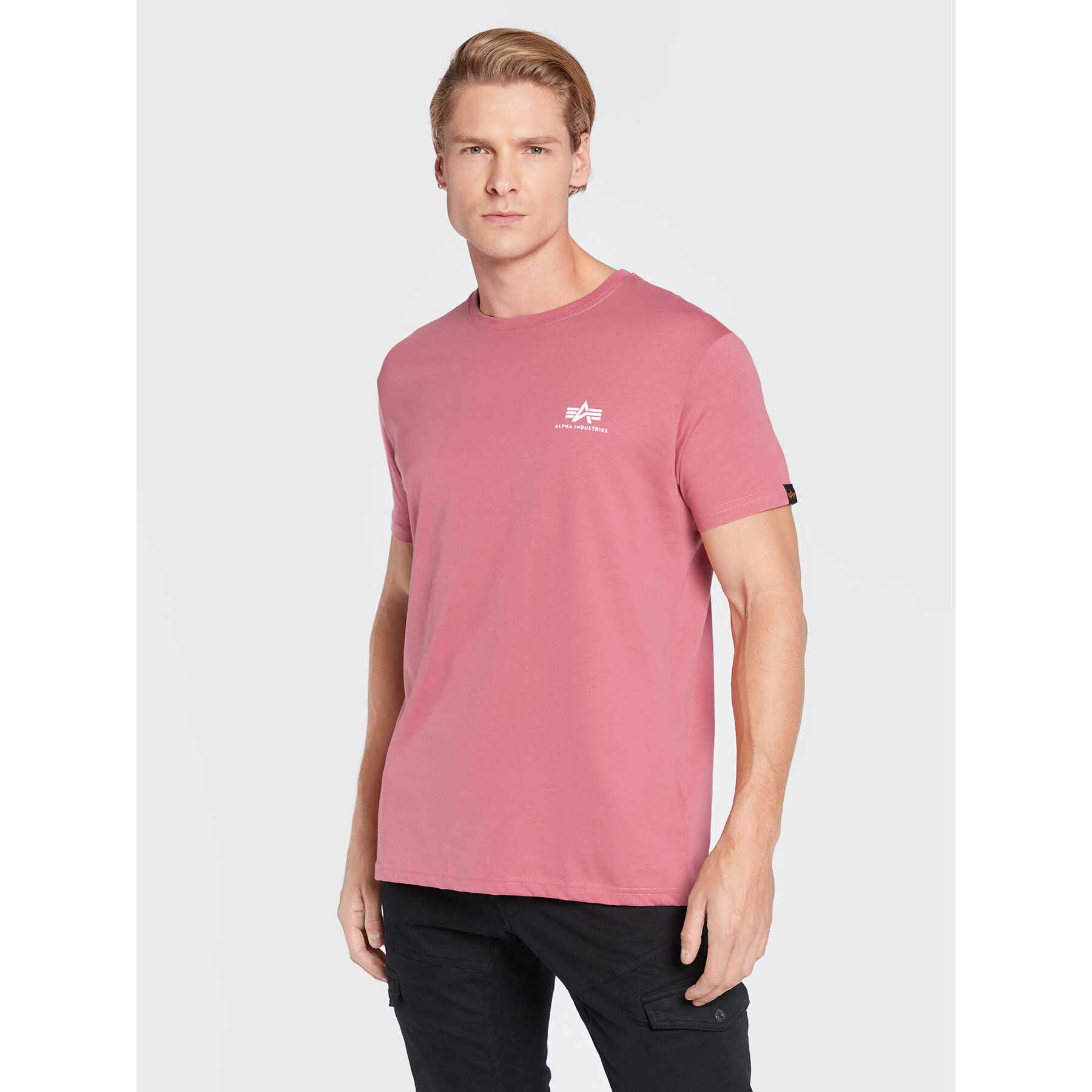 Alpha Industries Póló Backprint 128507 Rózsaszín Regular Fit