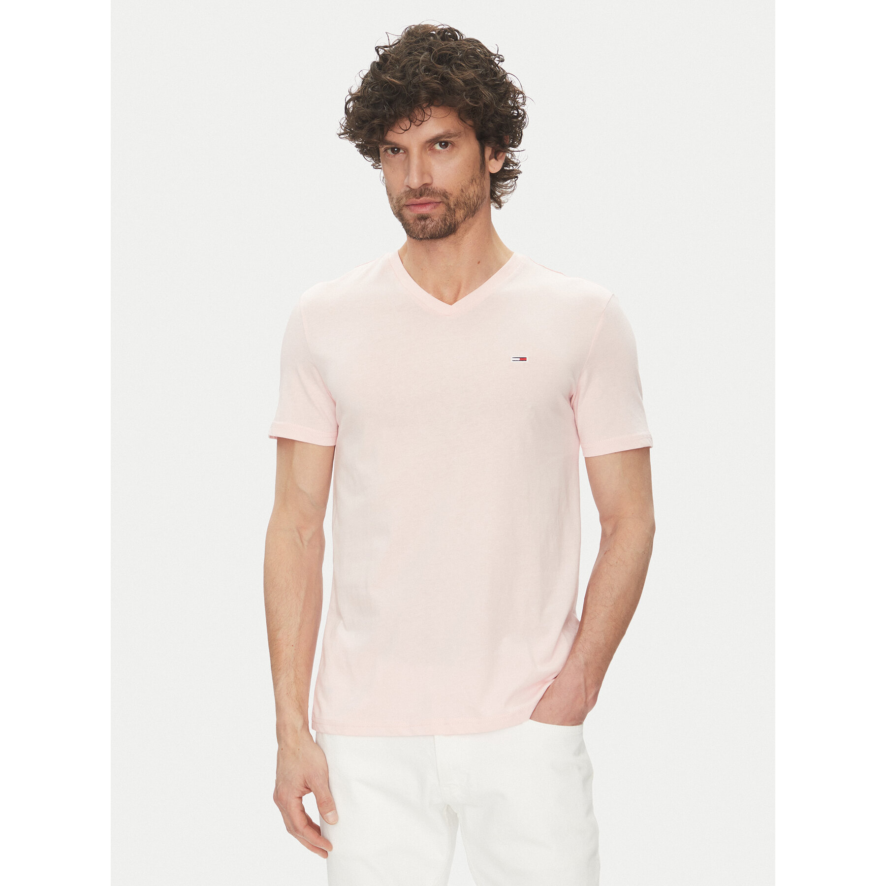 Tommy Jeans Póló Jaspe DM0DM20364 Rózsaszín Slim Fit