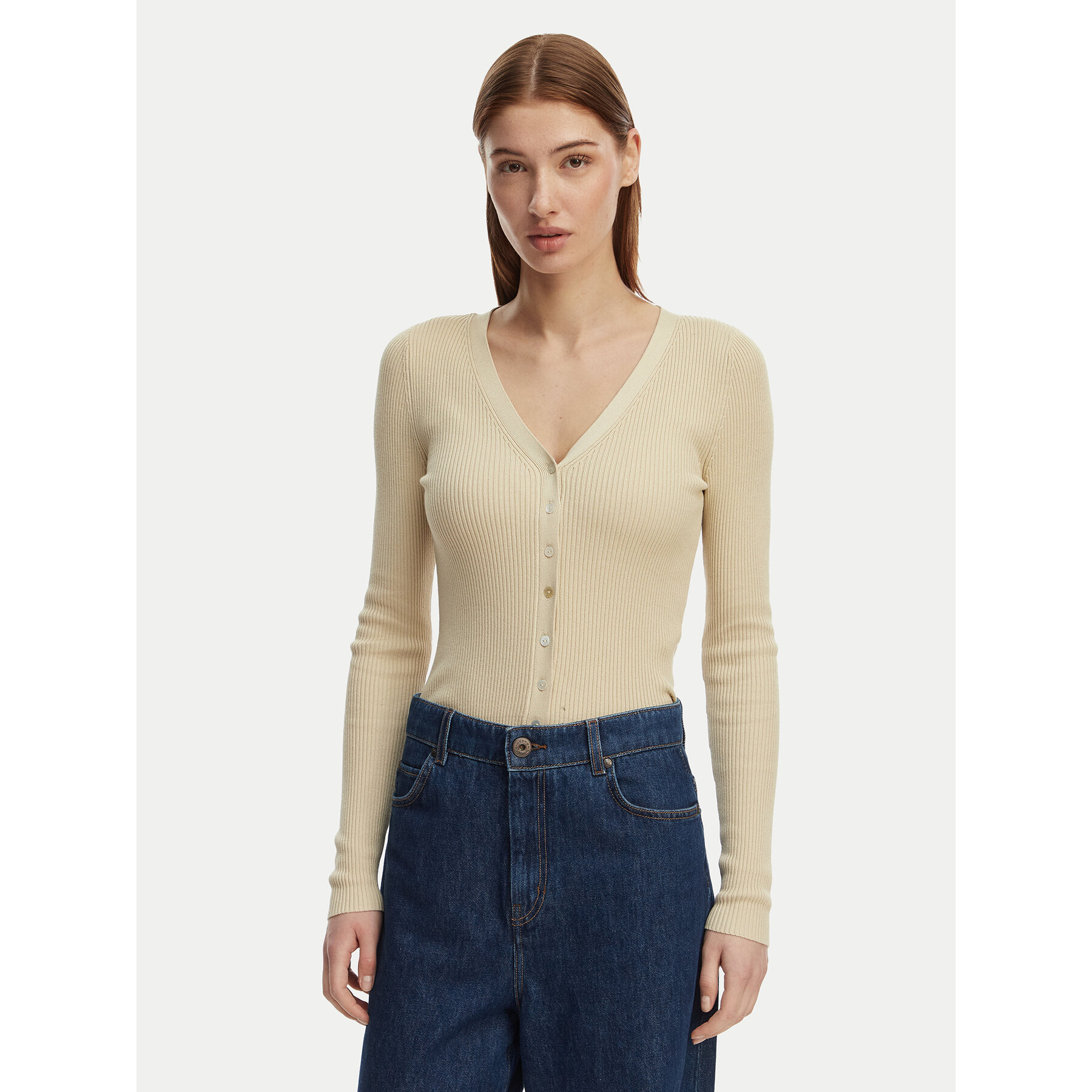 ONLY Strickjacke Mist 15363392 Beige Slim Fit
