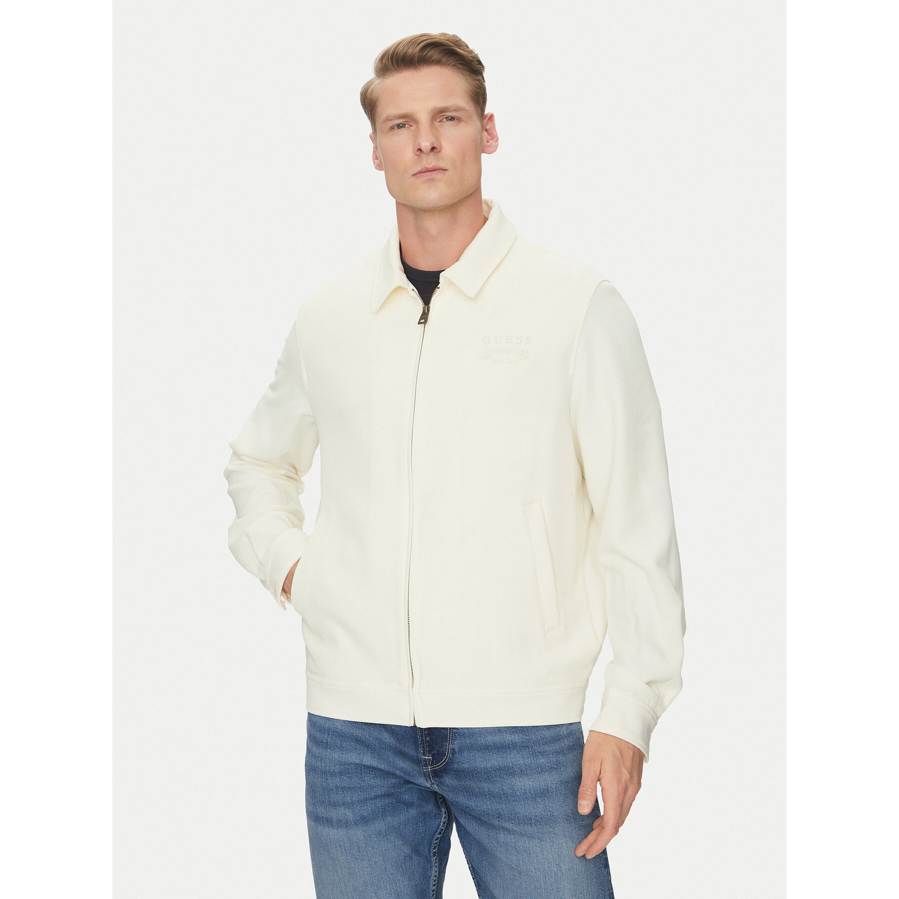 Guess Übergangsjacke M5GL38 WHAO2 Écru Regular Fit