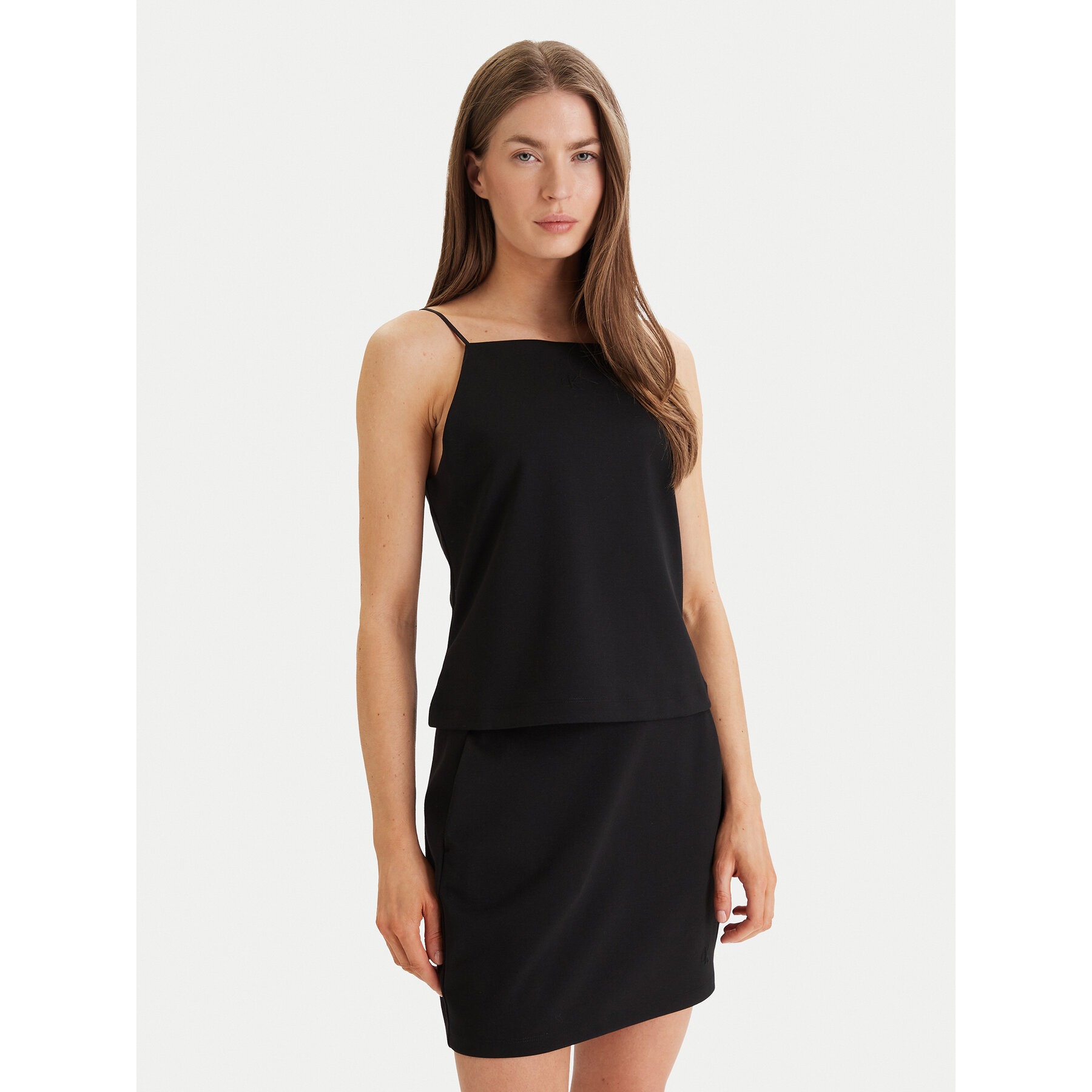 Calvin Klein Jeans Top Ponte LV044F206G Schwarz Slim Fit