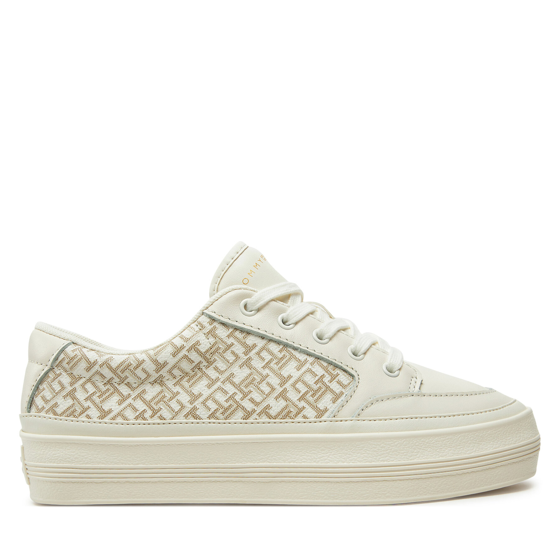 Snīkeri Tommy Hilfiger Vulc Leather Sneaker Monogram FW0FW08331 Écru