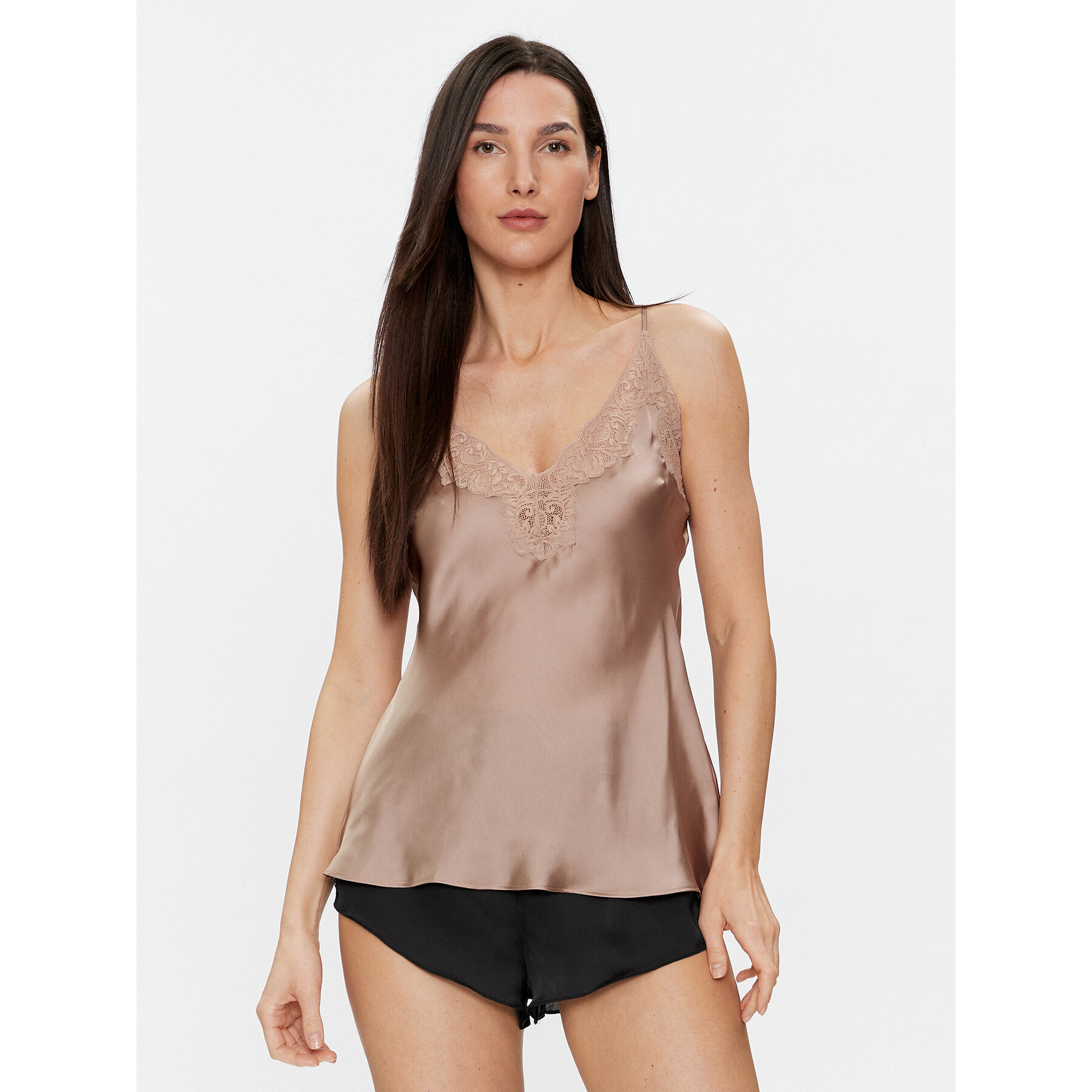 Selmark Selmark Μπλούζα πιτζάμας Gabrielle 61061 Μπεζ Regular Fit
