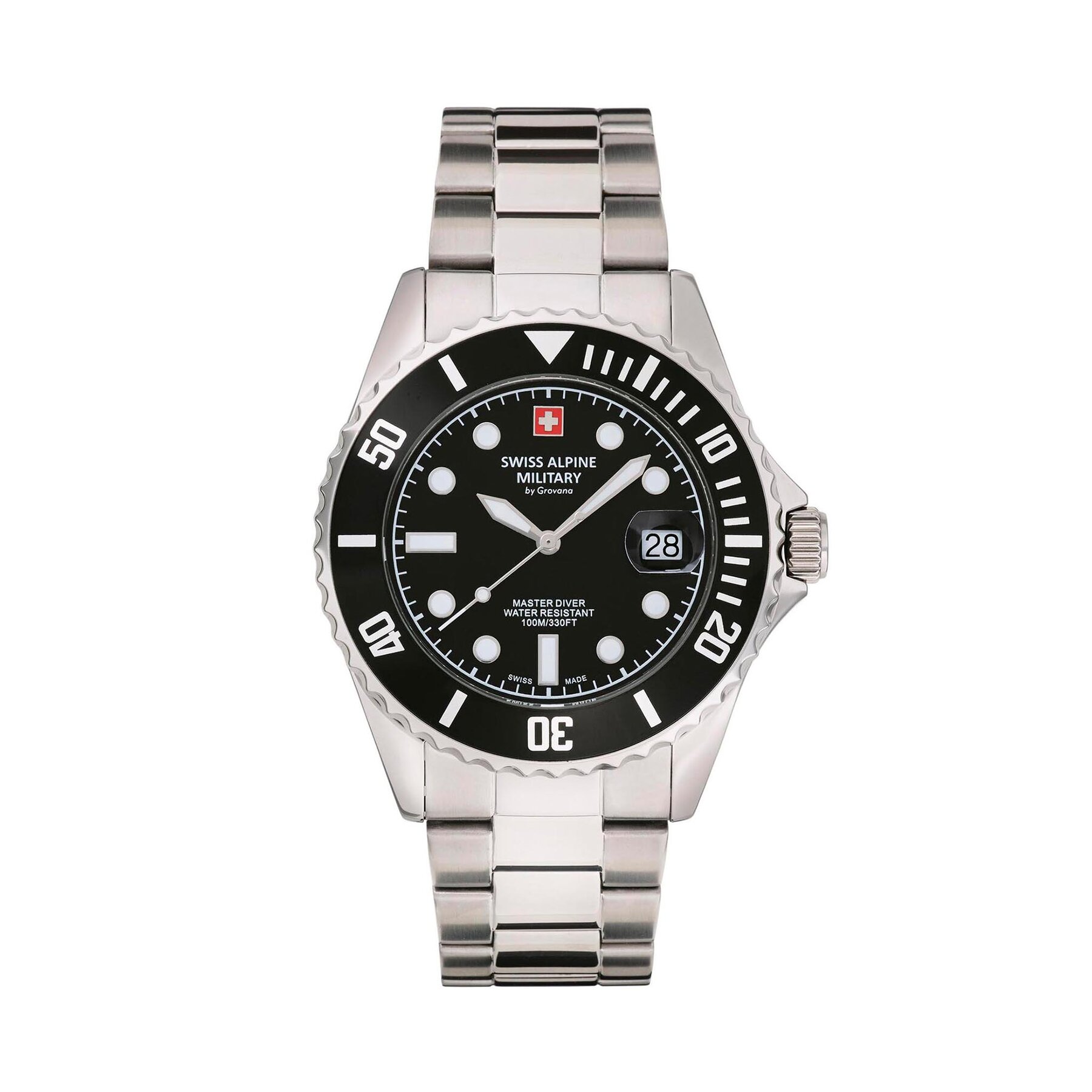 

Годинник Swiss Alpine Military Master Diver 7053.1137 Silver, Срібний