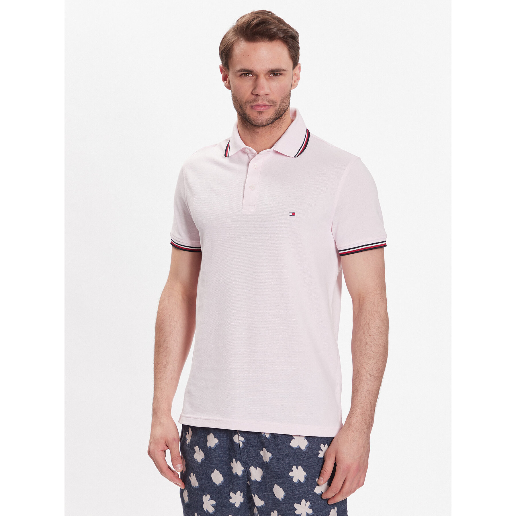 Tommy Hilfiger Polo 1985 MW0MW30750 Ροζ Slim Fit