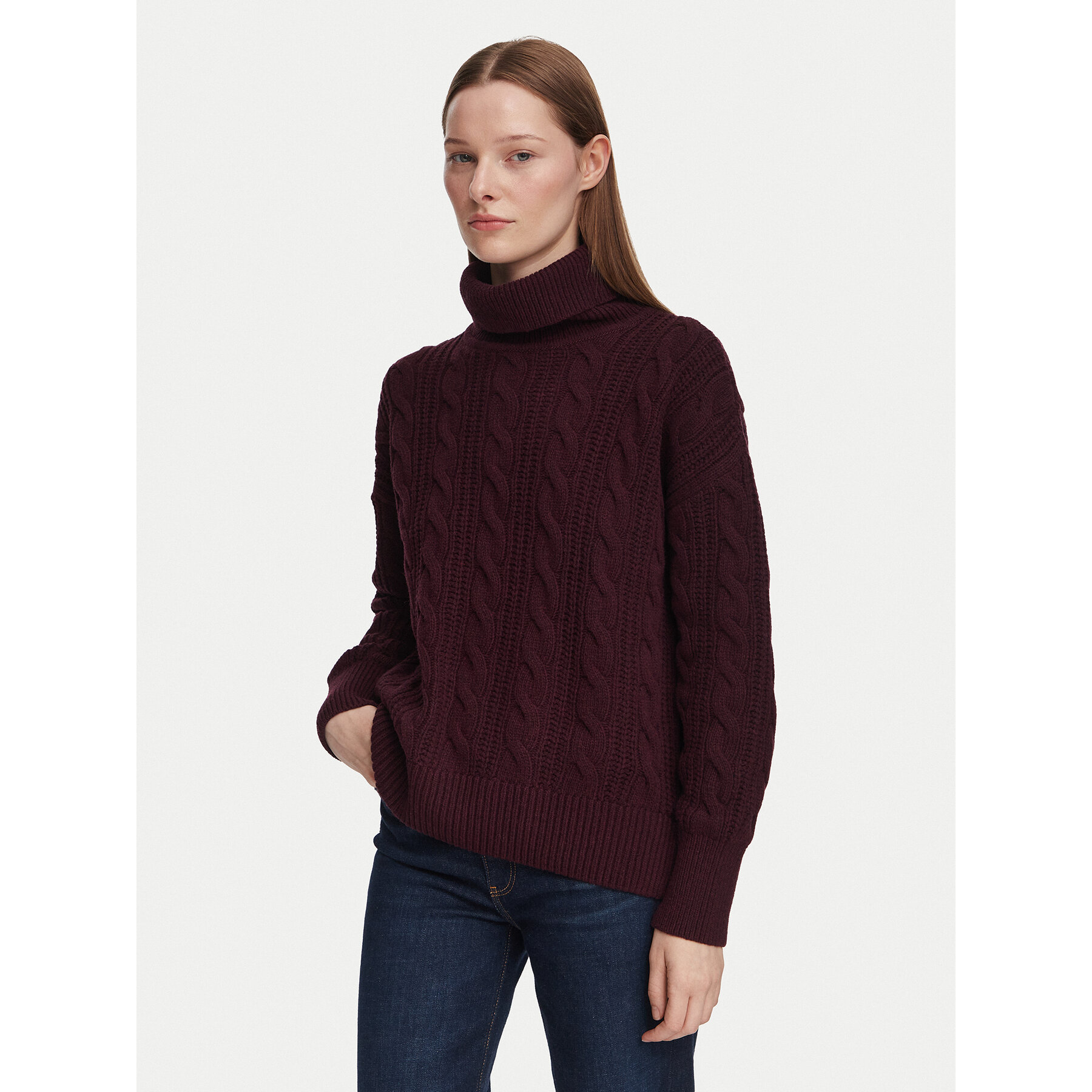 Barbour Rollkragenpullover Agatha LKN1803RE91 Violett Relaxed Fit
