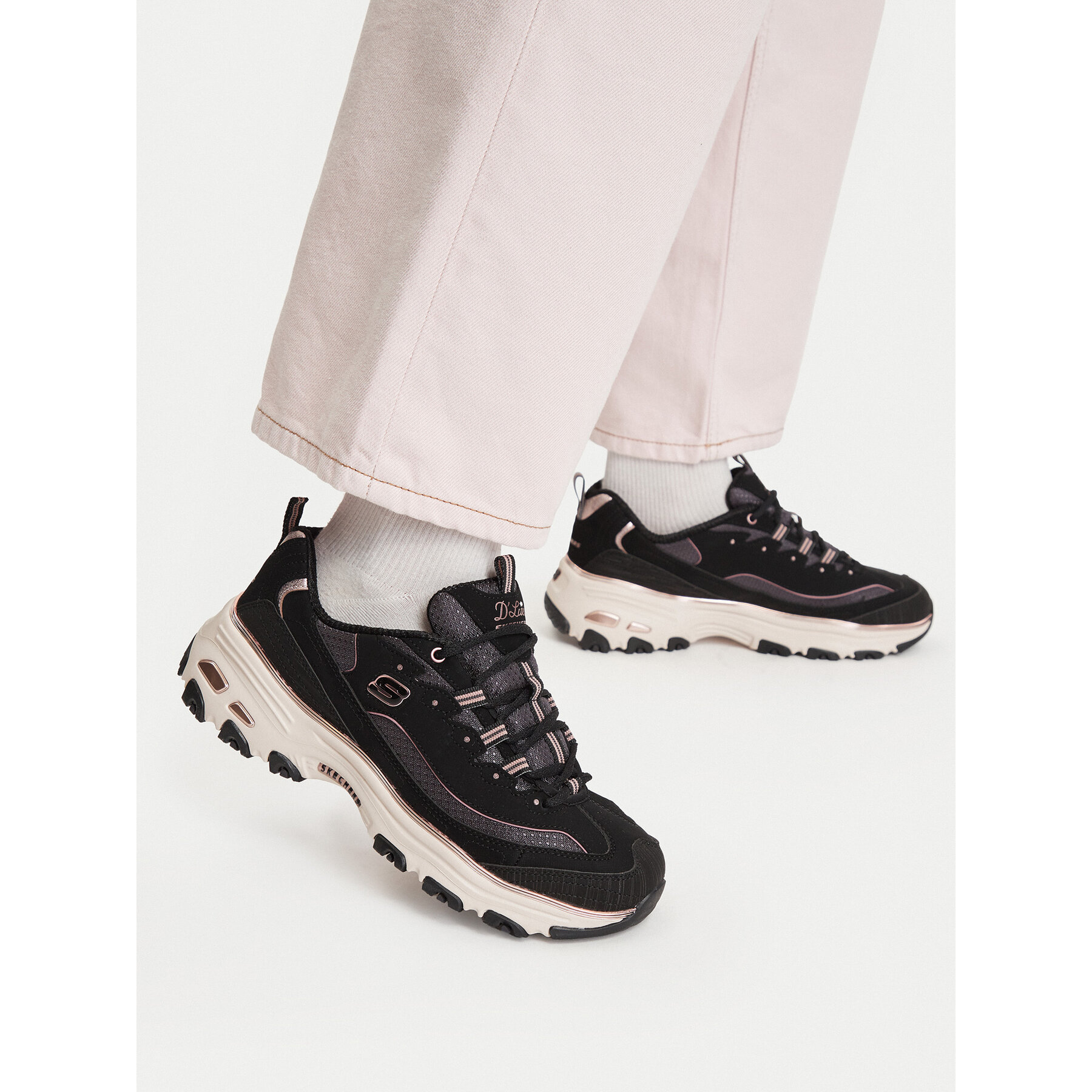 Sneakersy Skechers D'Lites 150873/BKRG Černá