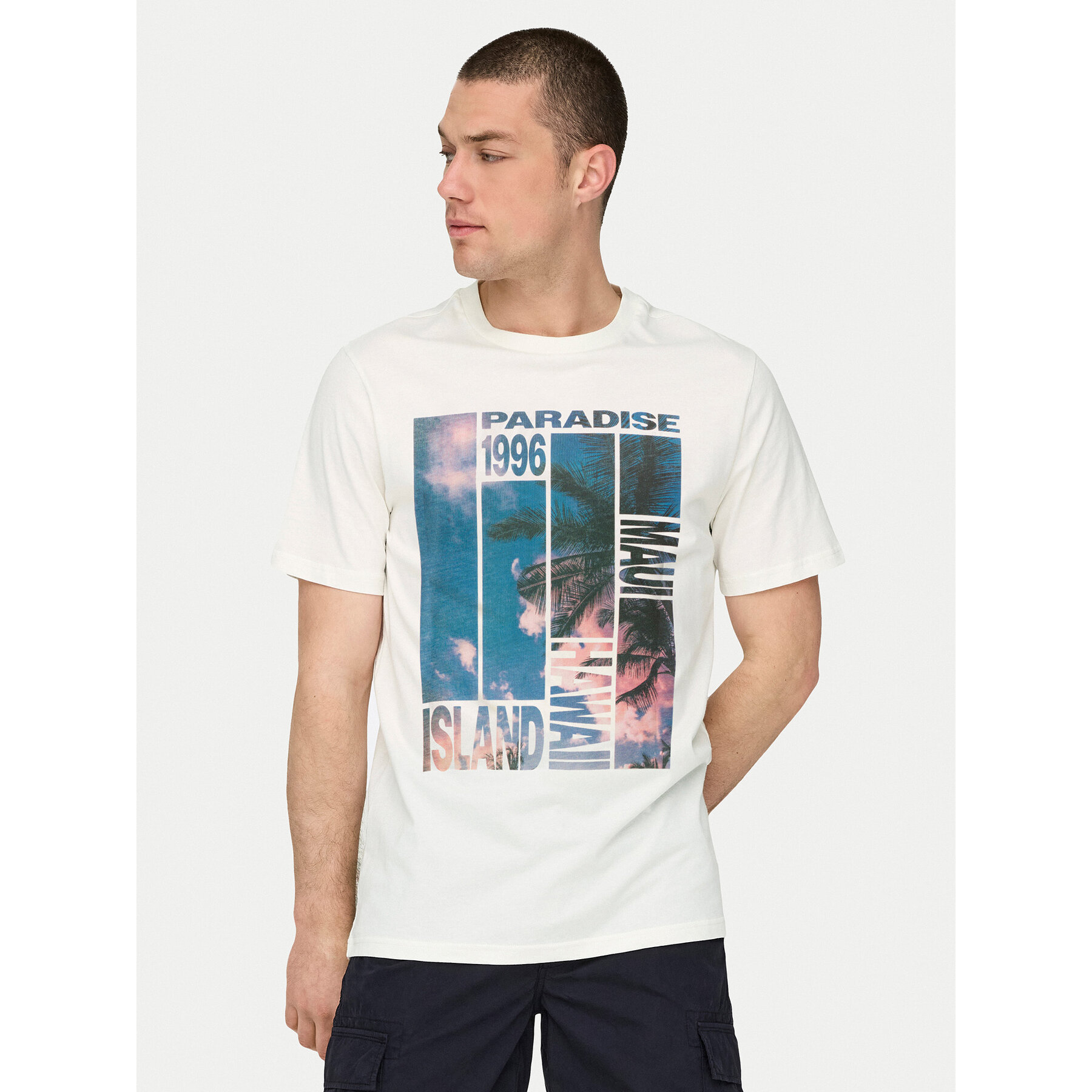 Only & Sons Póló Magdy 22029454 Fehér Regular Fit