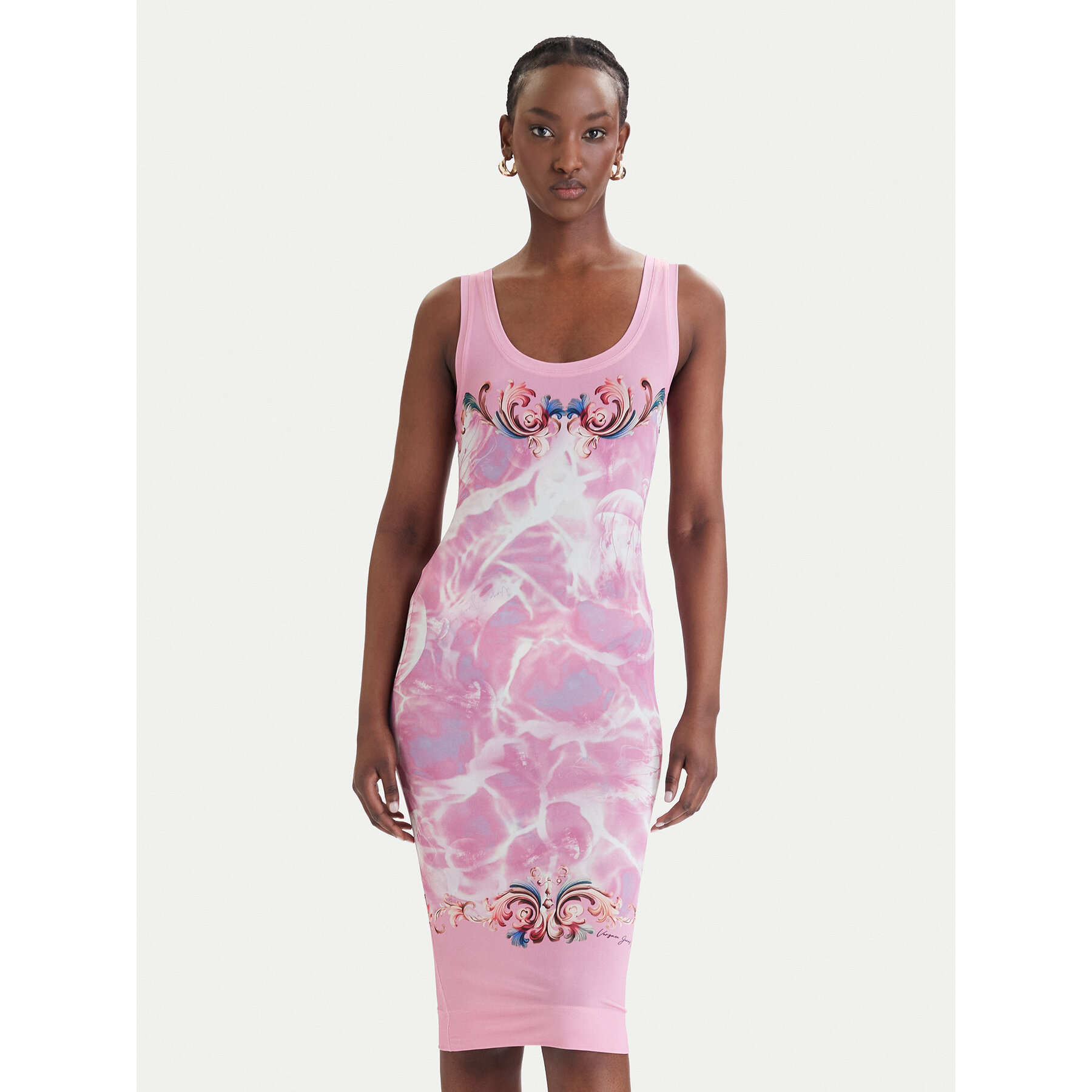 Versace Jeans Couture Kleid für den Alltag 80HAO9P6 JS545 Rosa Slim Fit