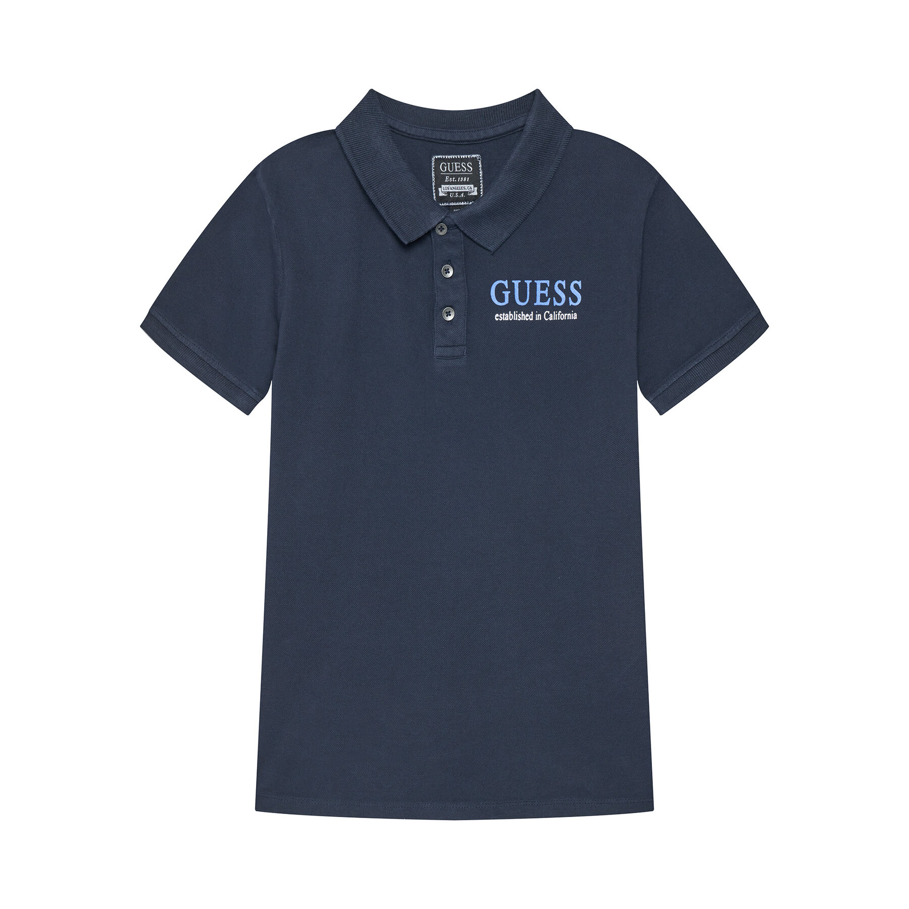 Guess Polo majica L6GP01 K9WF4 Mornarsko modra Regular Fit