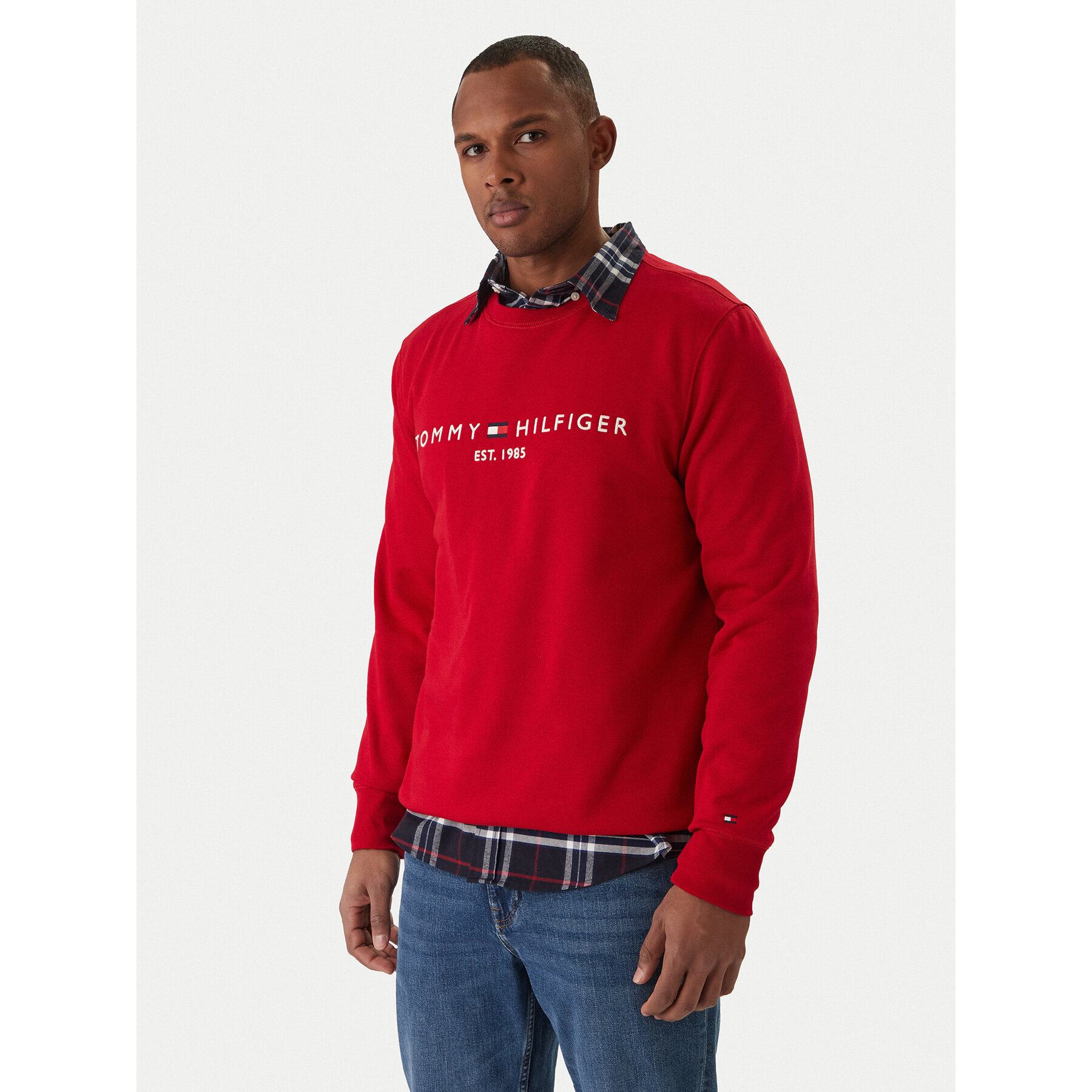 Tommy Hilfiger Sweatshirt Logo MW0MW11596 Rot Regular Fit