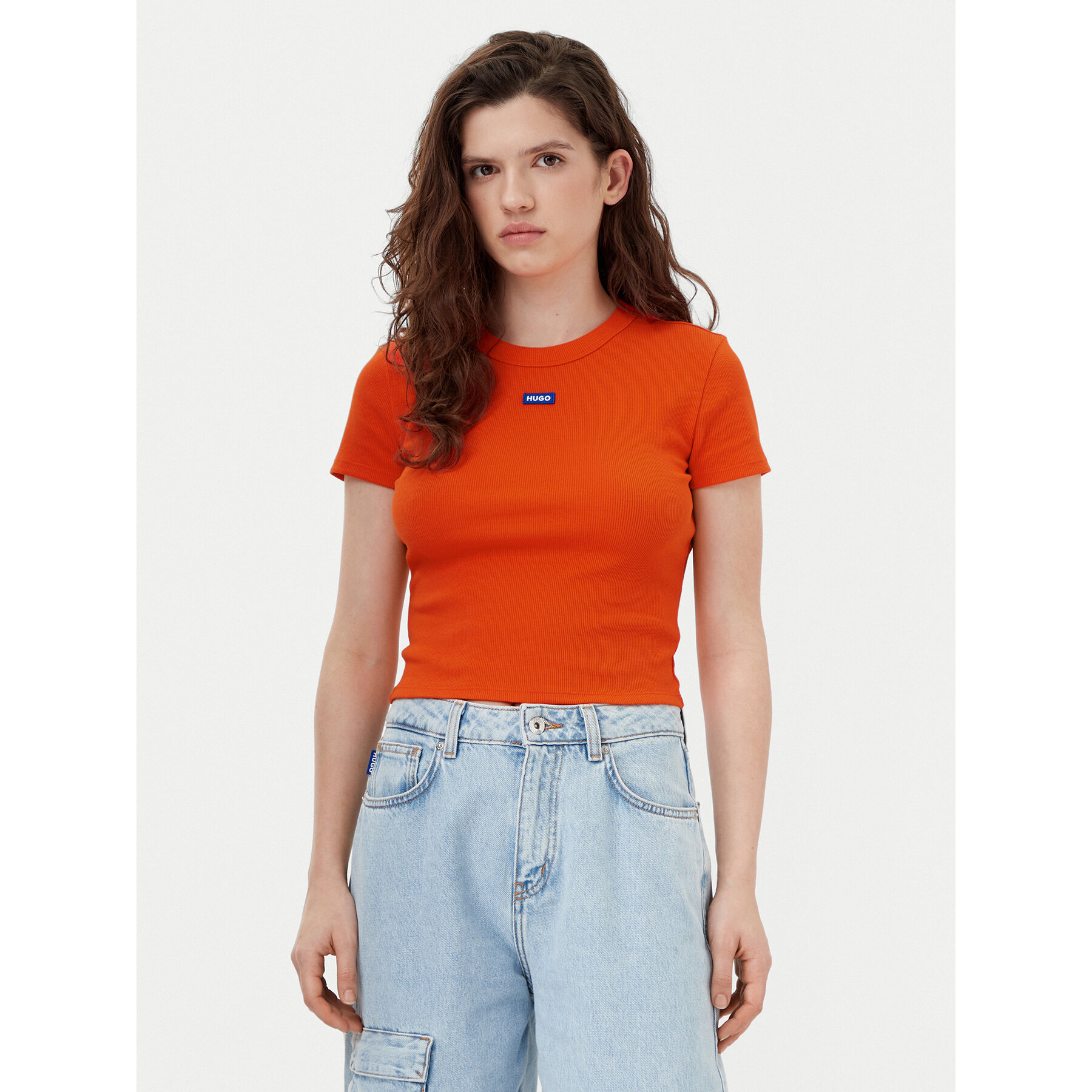 HUGO T-Shirt Baby 50510749 Πορτοκαλί Slim Fit