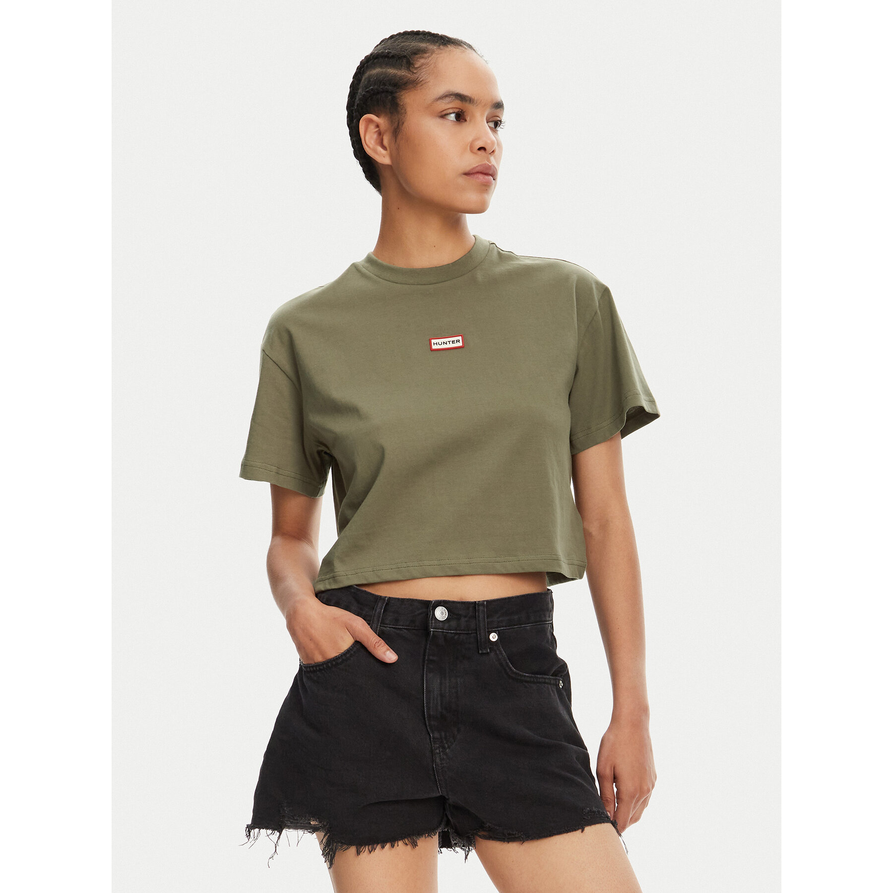 Hunter Póló Abby HARW0059251 Khaki Boxy Fit